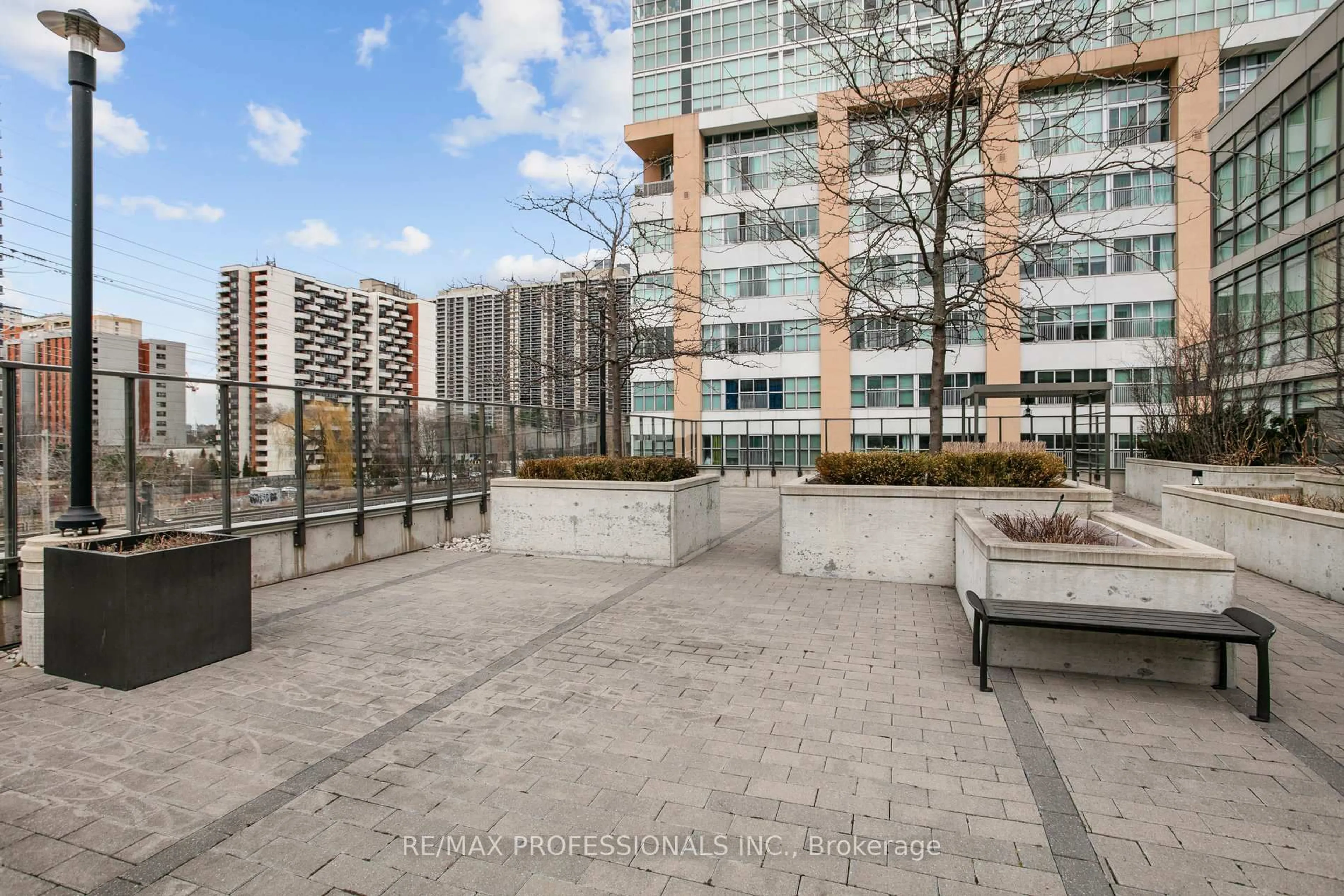 Patio, city buildings view from balcony for 8 Fieldway Rd #303, Toronto Ontario M8Z 0C3