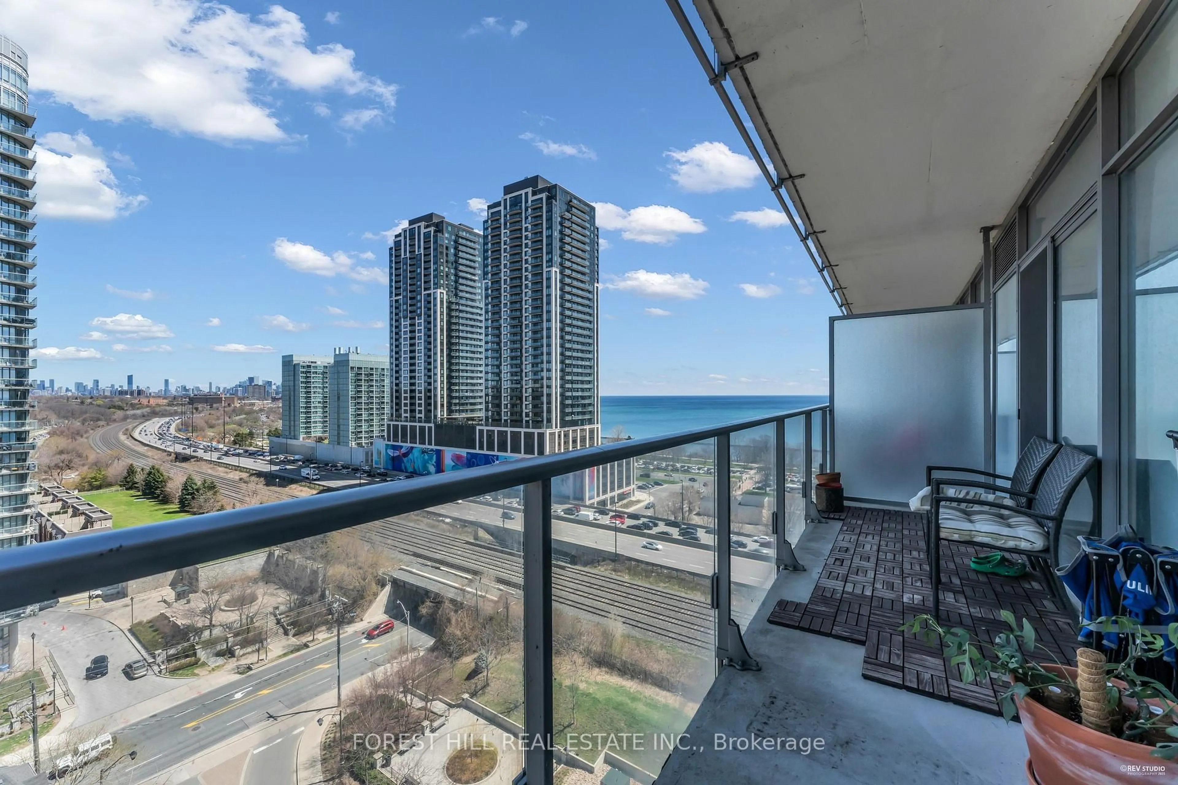 Balcony in the apartment, water/lake/river/ocean view for 103 The Queensway Ave #1301, Toronto Ontario M6S 5B3