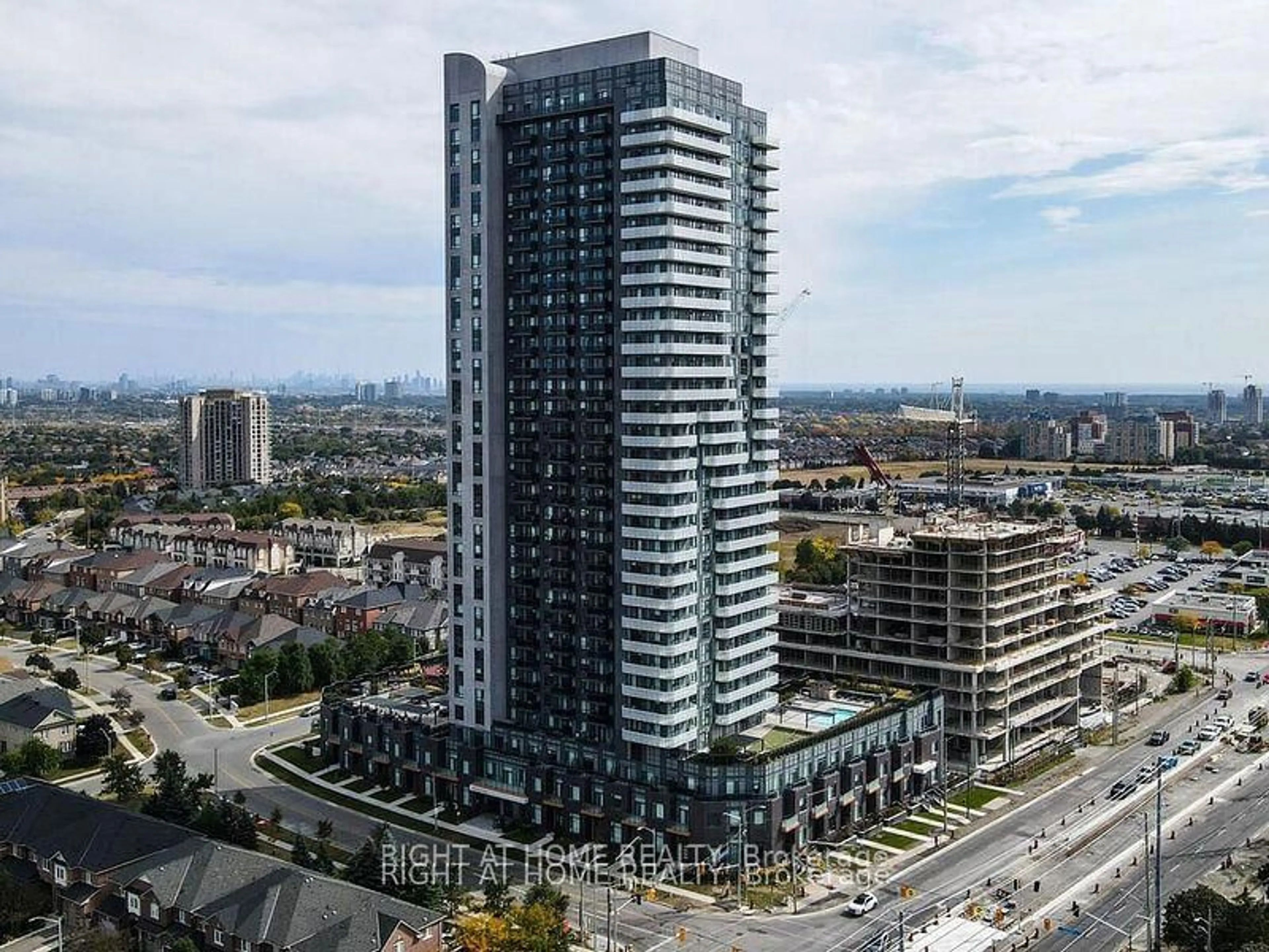 A pic from outside/outdoor area/front of a property/back of a property/a pic from drone, city buildings view from balcony for 8 NAHANI Way #2218, Mississauga Ontario L4Z 0C6