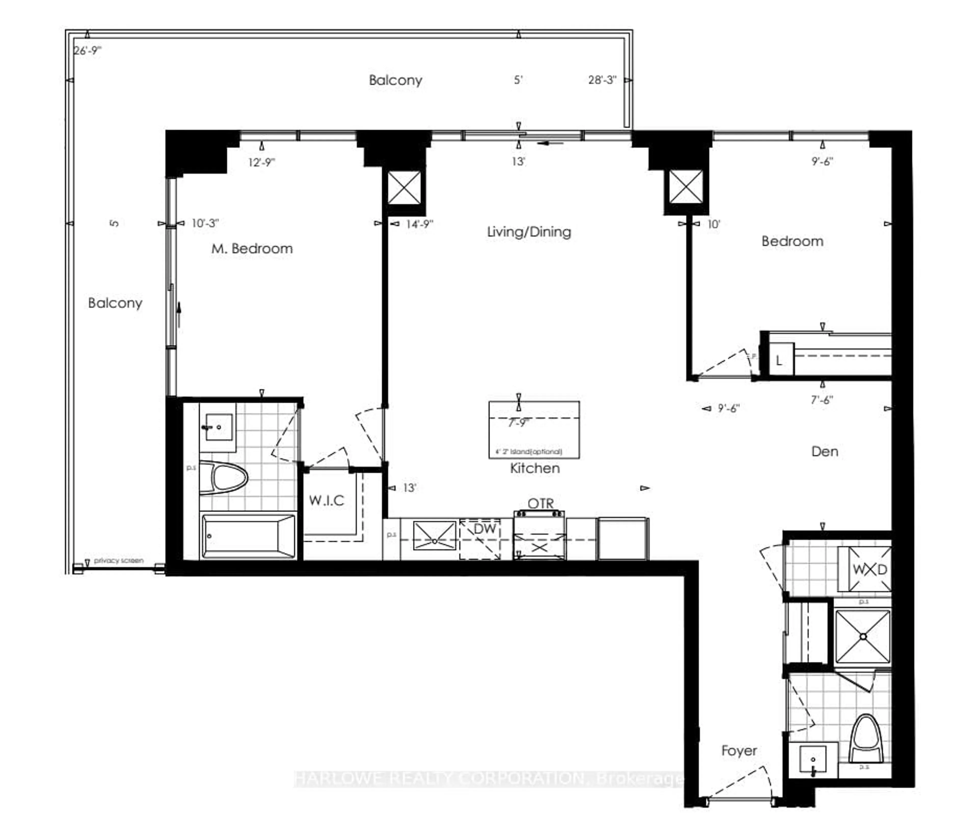 Floor plan for 4655 Metcalfe Ave #1804, Mississauga Ontario L5M 0Z7