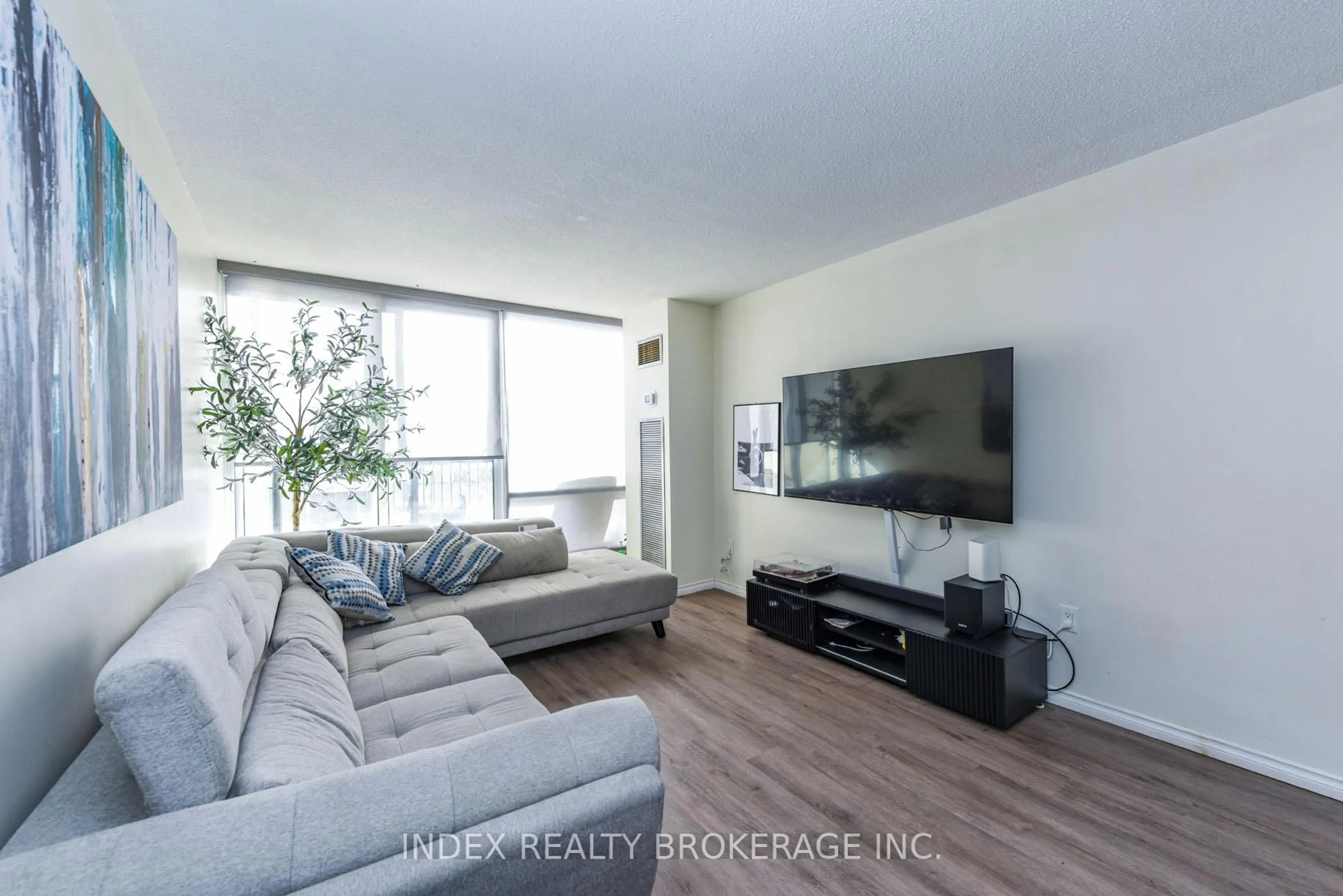 Living room with furniture, unknown for 366 The East Mall N/A #233, Toronto Ontario M9B 6C6