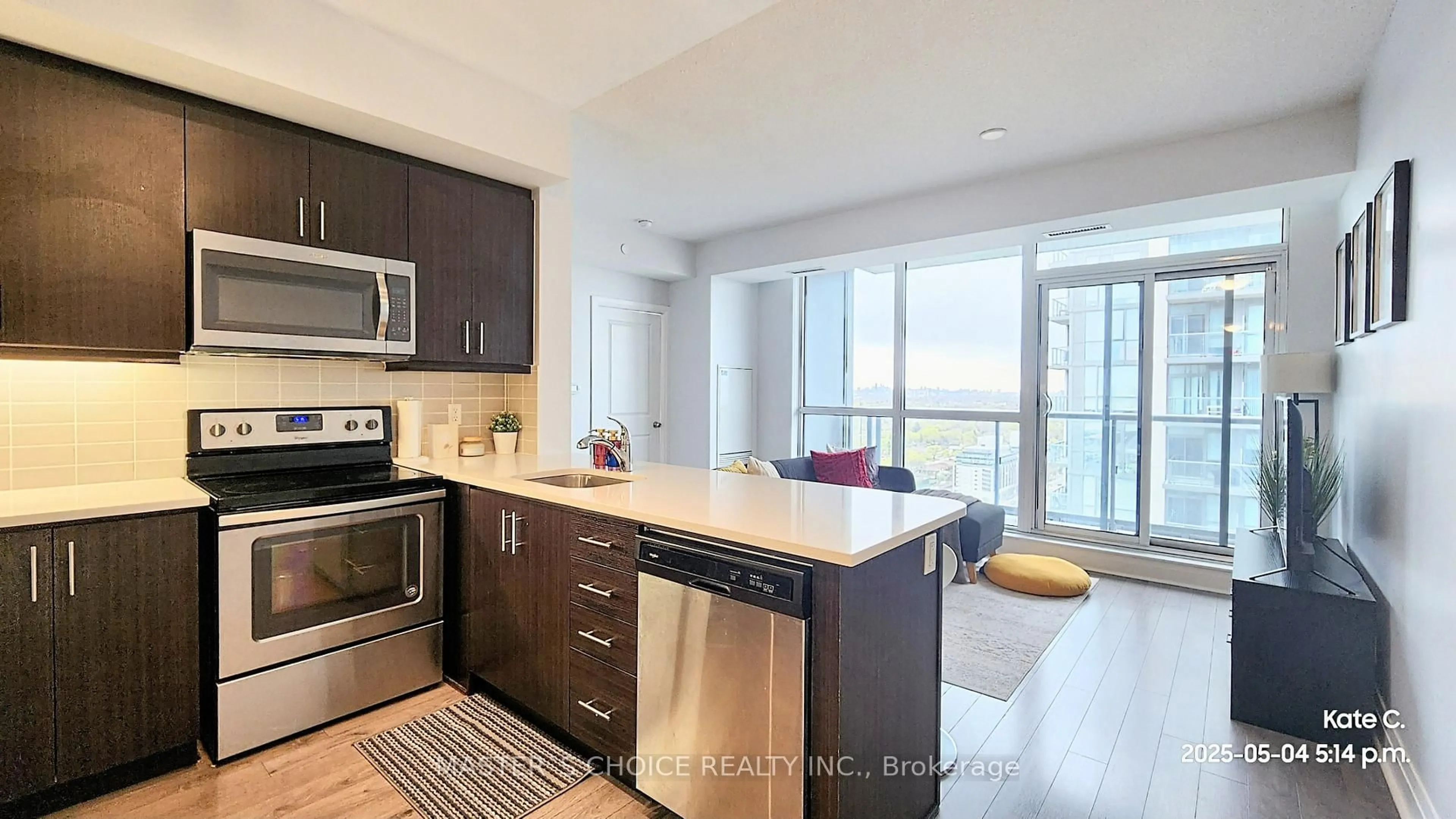Open concept kitchen, unknown for 15 Zorra St #2002, Toronto Ontario M8Z 0C1