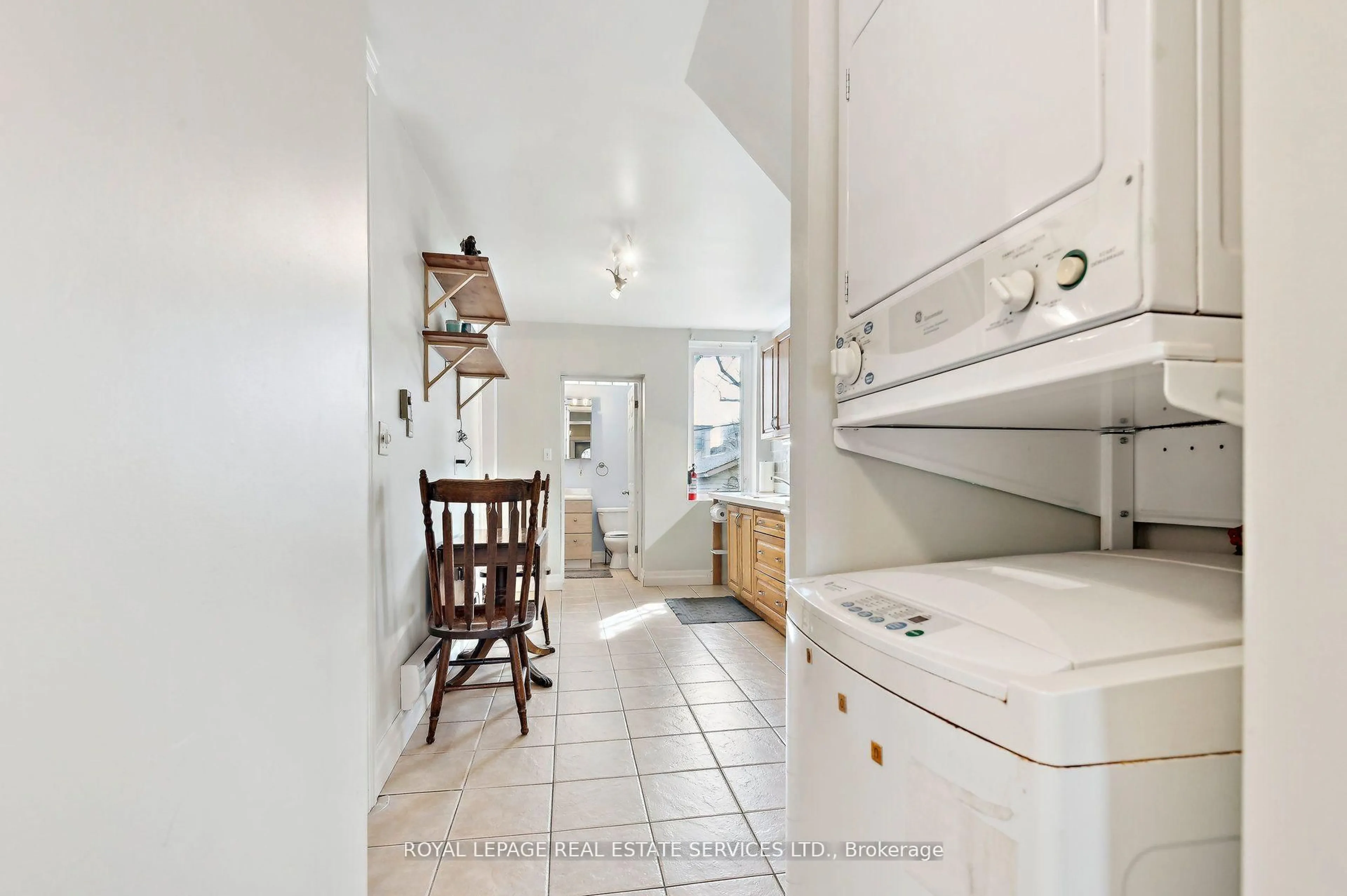 Kitchen with laundary machines, ceramic/tile floor for 43 Glenlake Ave, Toronto Ontario M6P 1E2