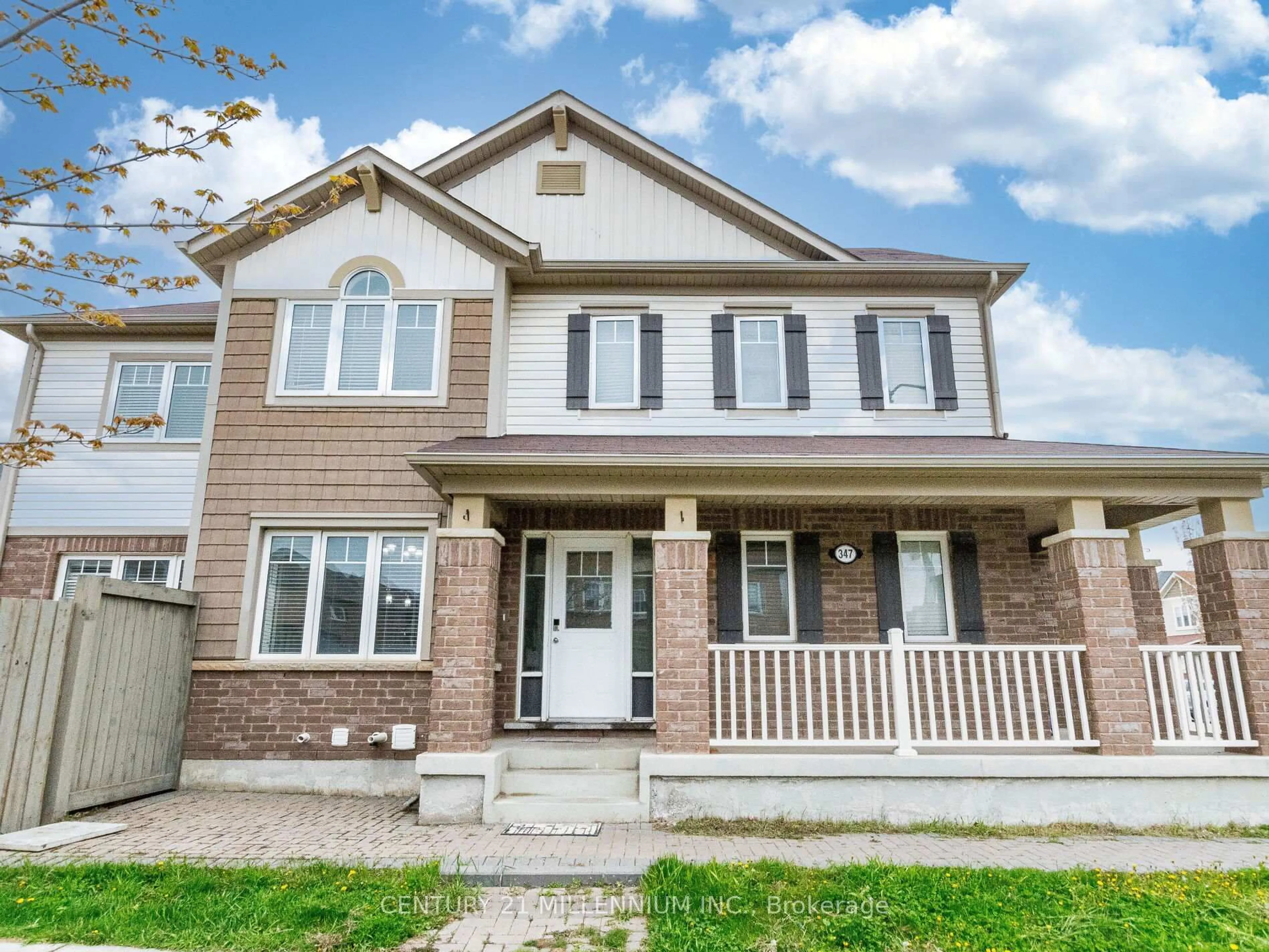 Home with vinyl exterior material, street for 347 Robert Parkinson Dr, Brampton Ontario L7A 4C6