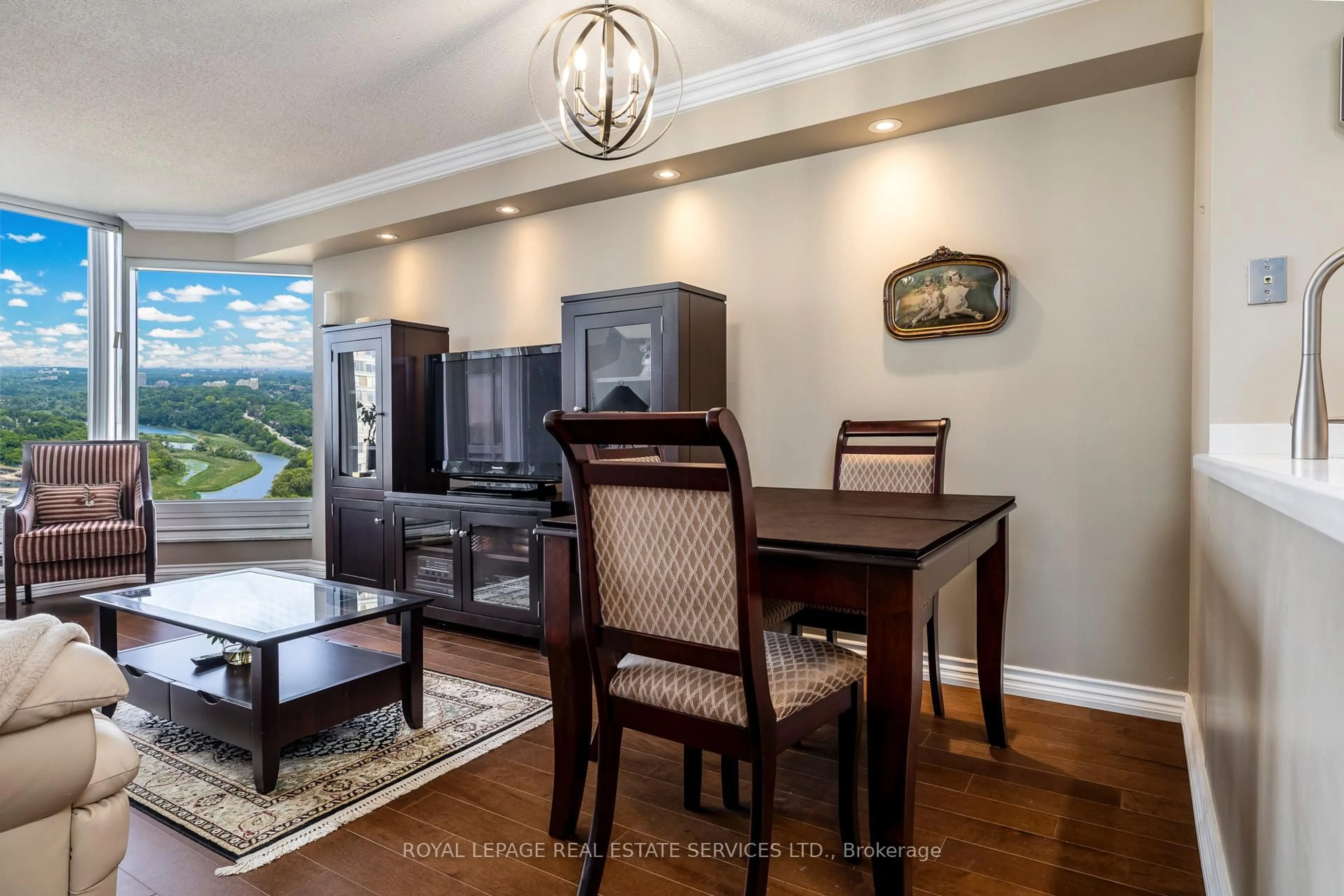 Dining room, wood/laminate floor for 1 Palace Pier Crt #2812, Toronto Ontario M8V 3W9