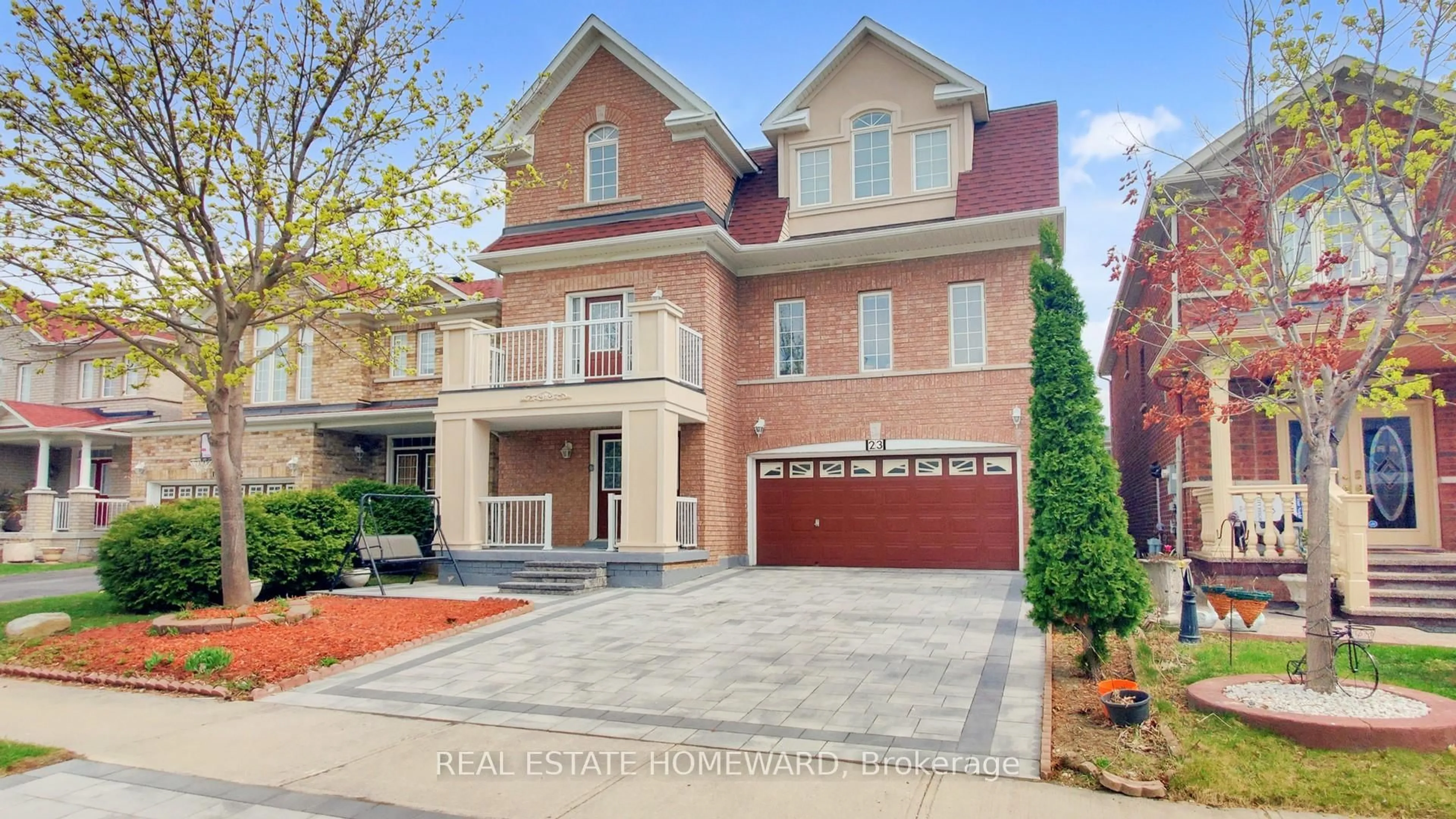 Home with brick exterior material, street for 23 Pathmaster Rd, Brampton Ontario L6P 2G8