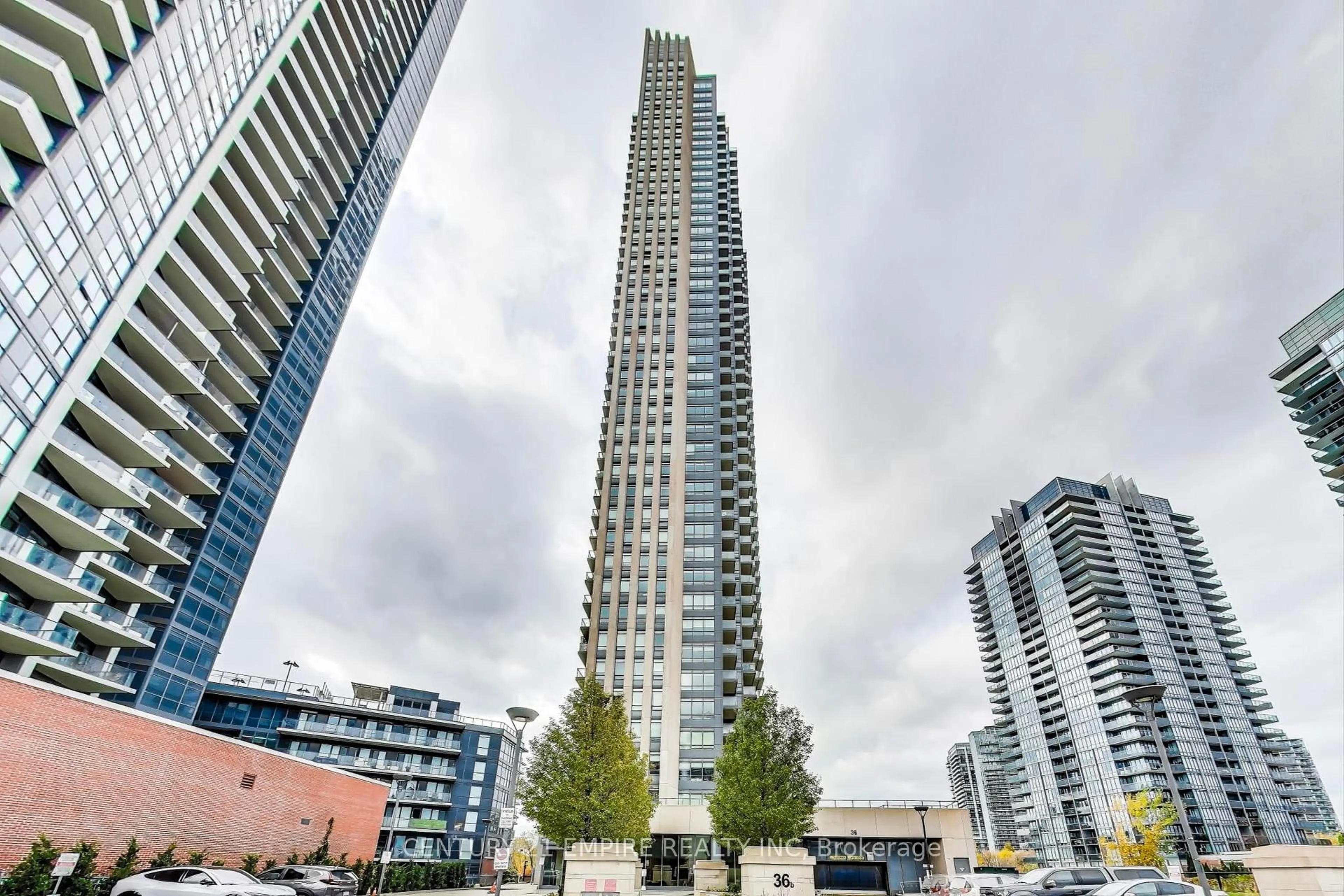 A pic from outside/outdoor area/front of a property/back of a property/a pic from drone, city buildings view from balcony for 36 Park Lawn Rd #203, Toronto Ontario M8V 0E5