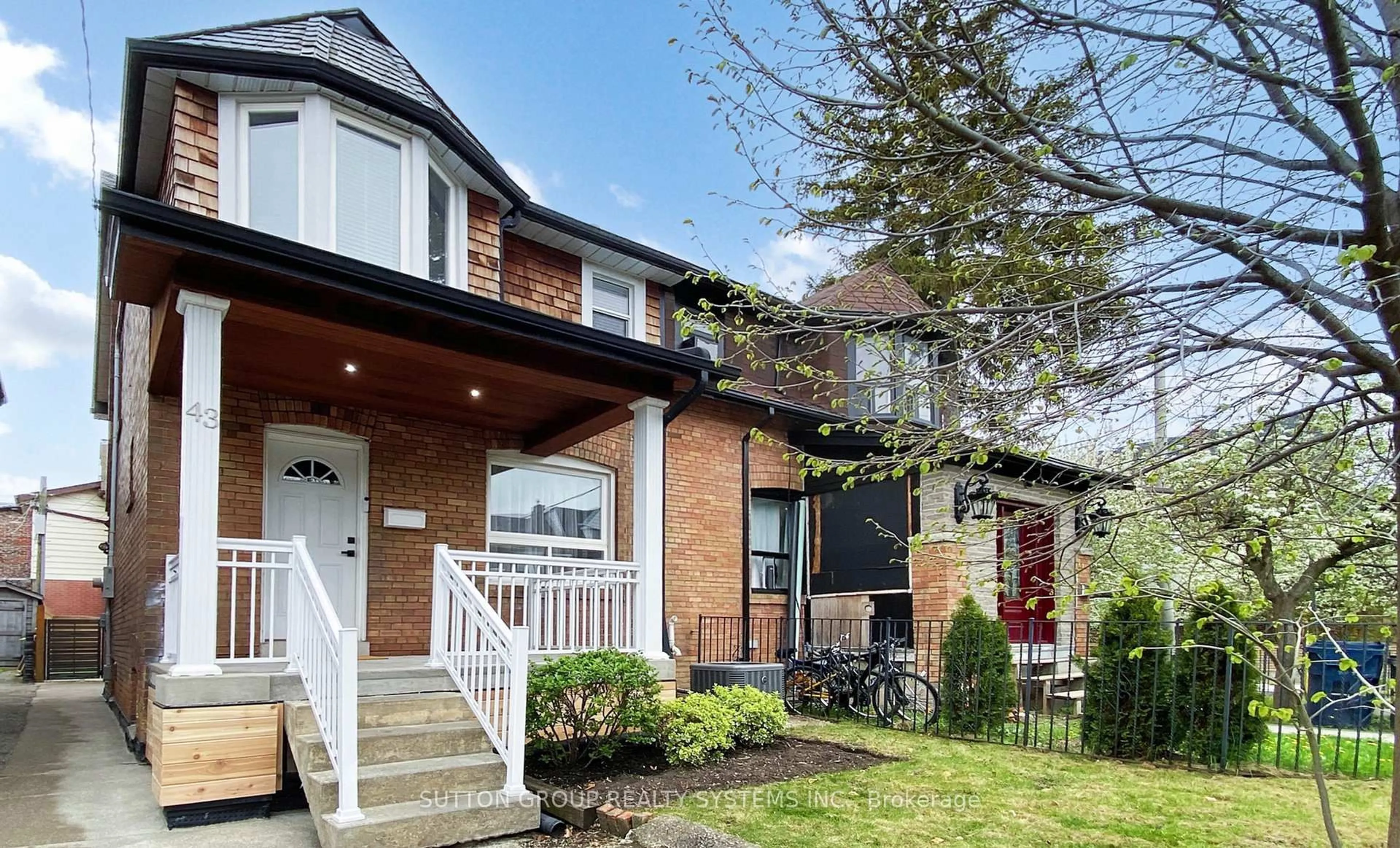 Home with brick exterior material, street for 43 Greenlaw Ave, Toronto Ontario M6H 3V7