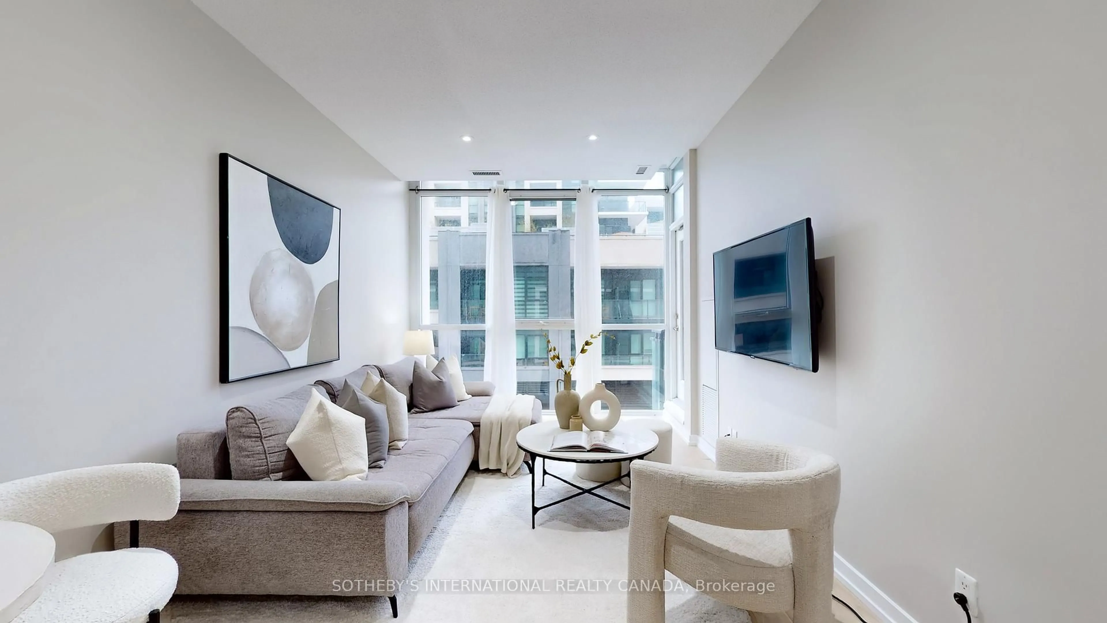 Living room with furniture, unknown for 4065 Brickstone Mews #306, Mississauga Ontario L5B 0G3