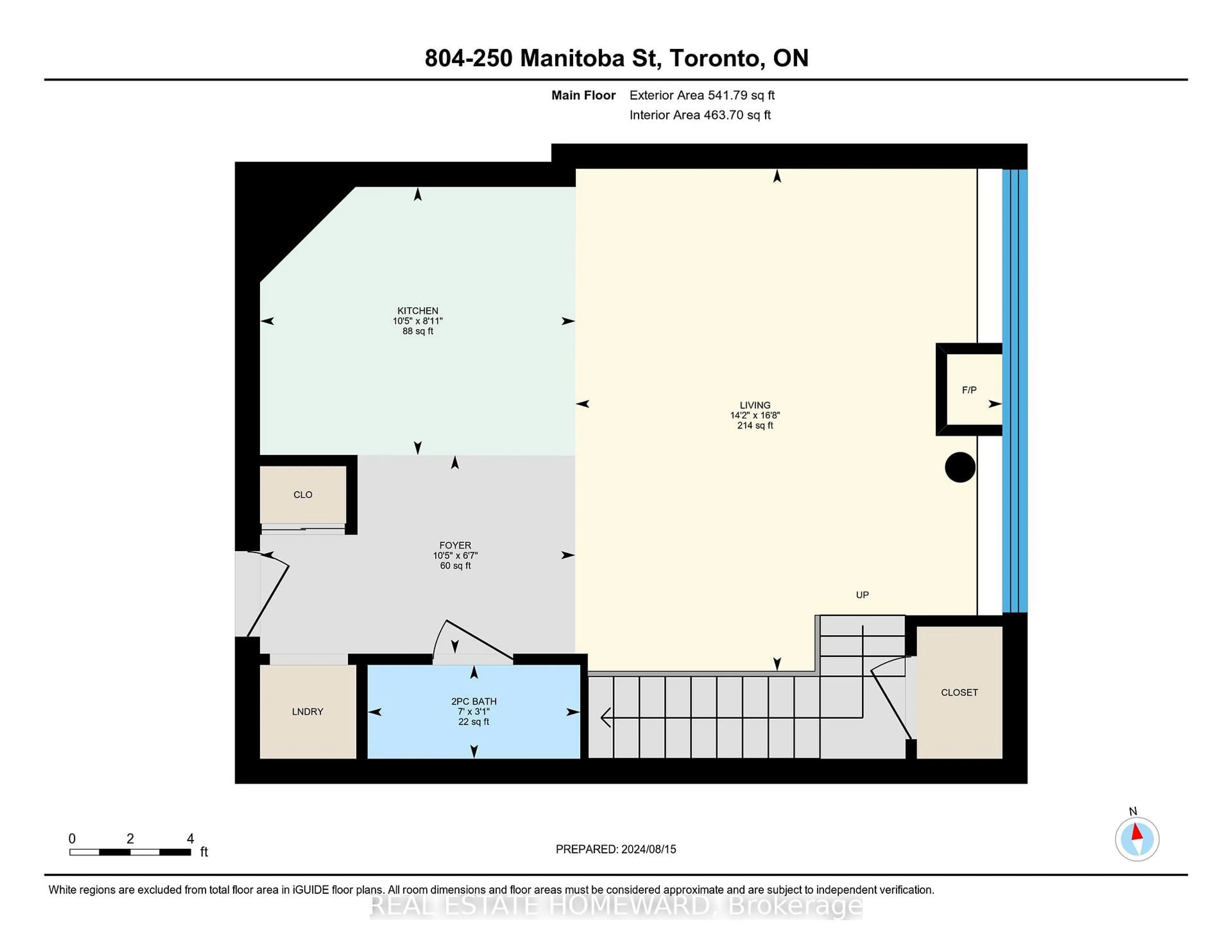 Floor plan for 250 Manitoba St #PH 804, Toronto Ontario M8Y 4G8