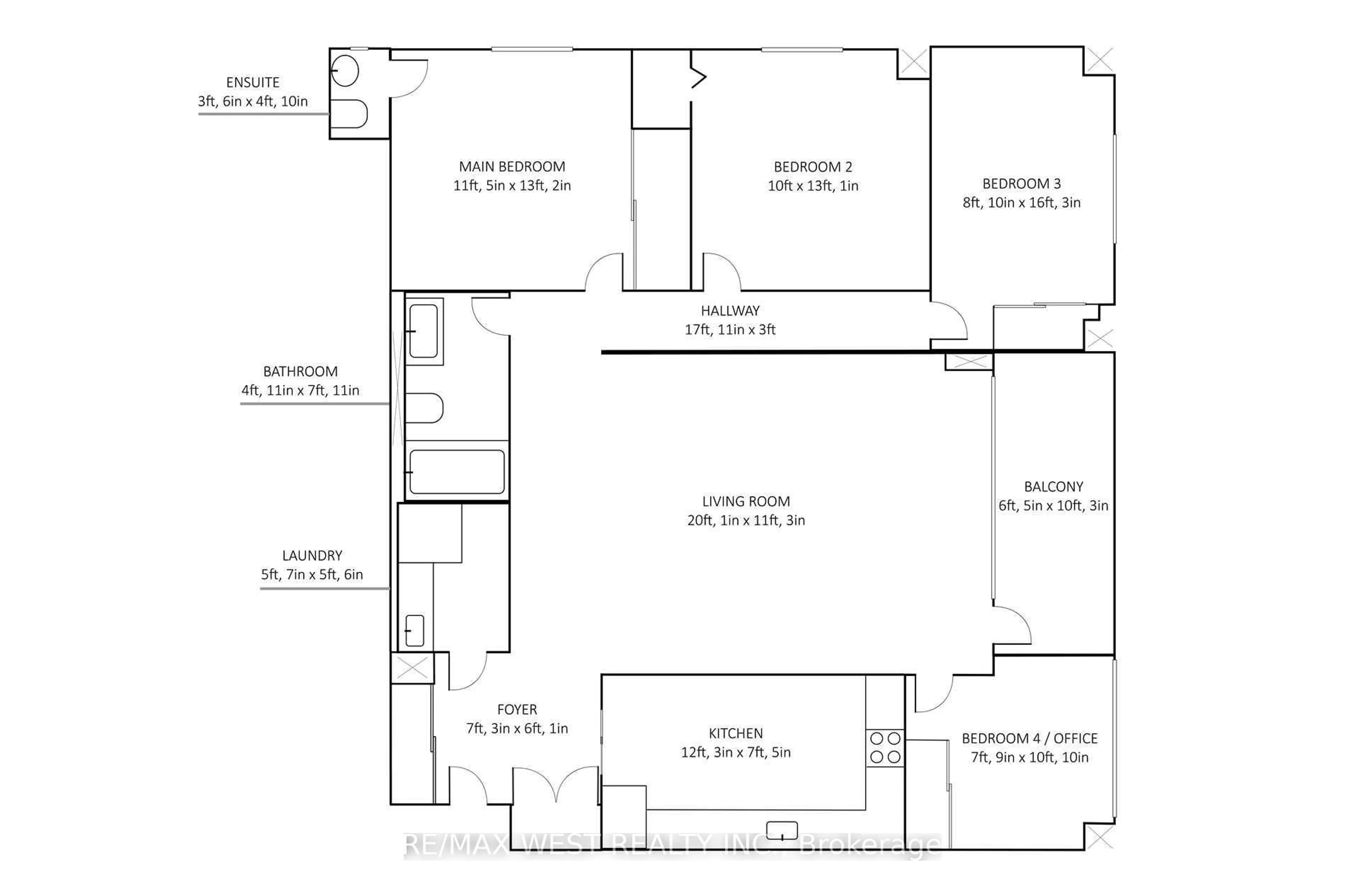 Floor plan for 45 Southport St #503, Toronto Ontario M6S 3N5