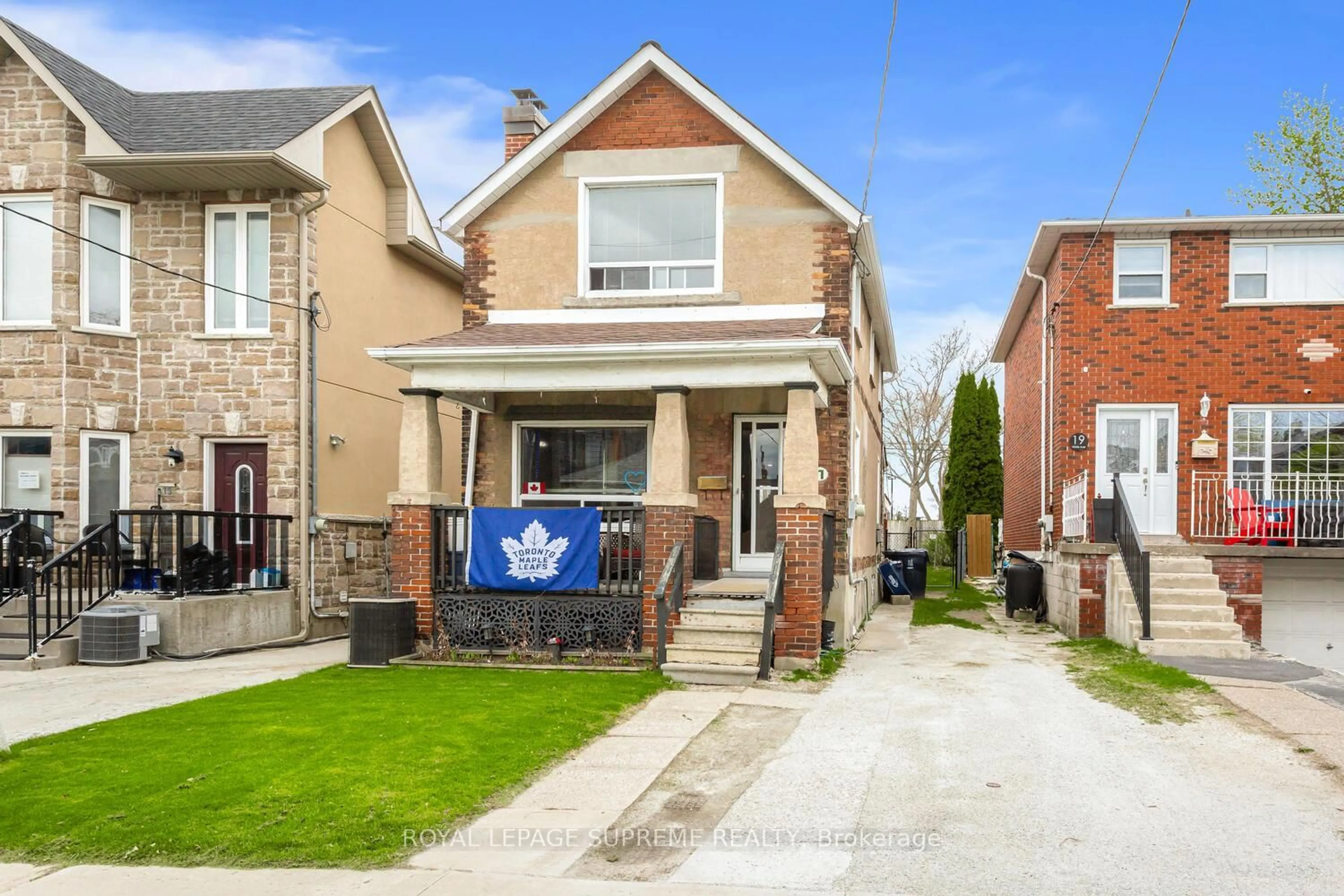 Home with brick exterior material, street for 17 White Ave, Toronto Ontario M6N 1S7