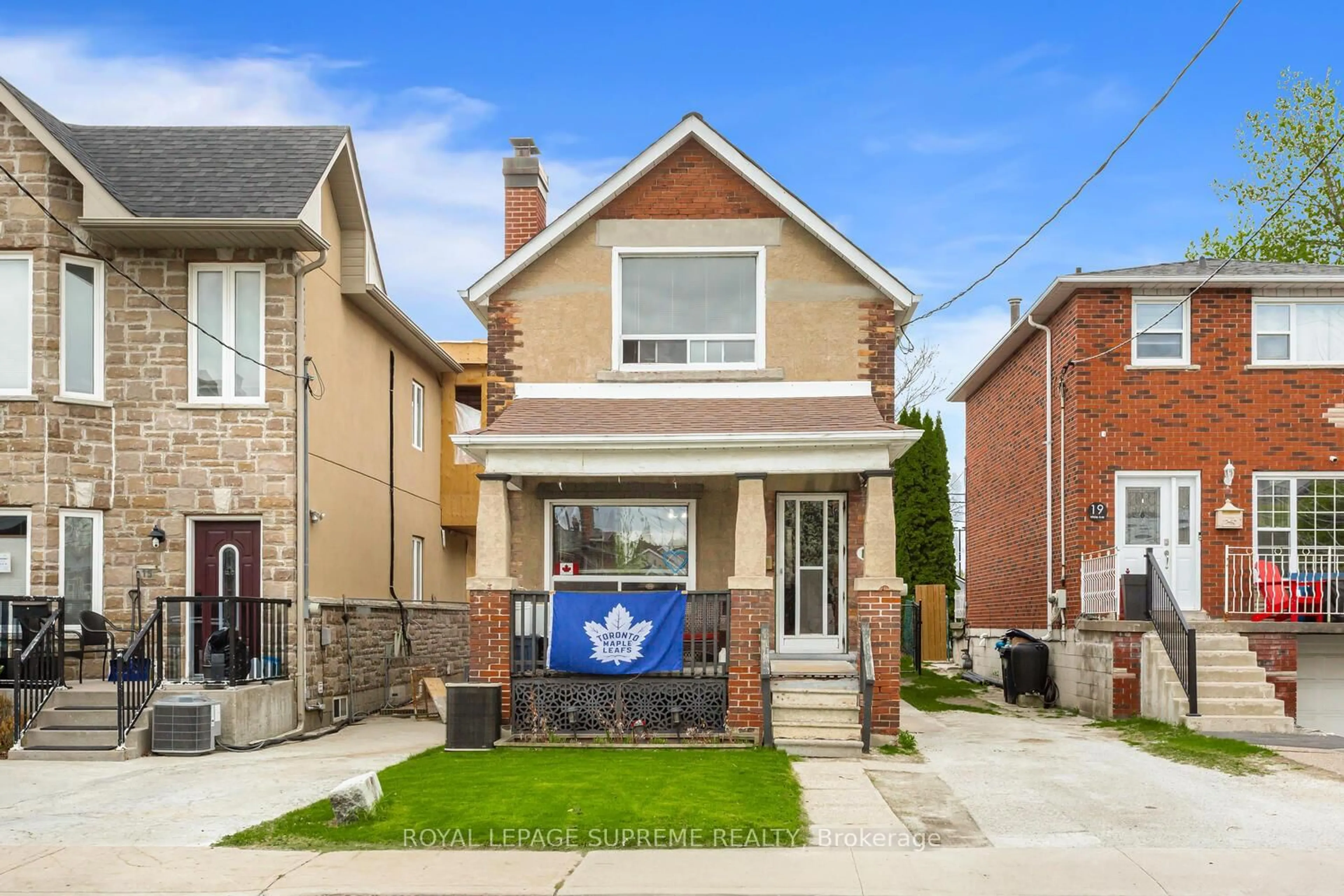 Home with brick exterior material, street for 17 White Ave, Toronto Ontario M6N 1S7