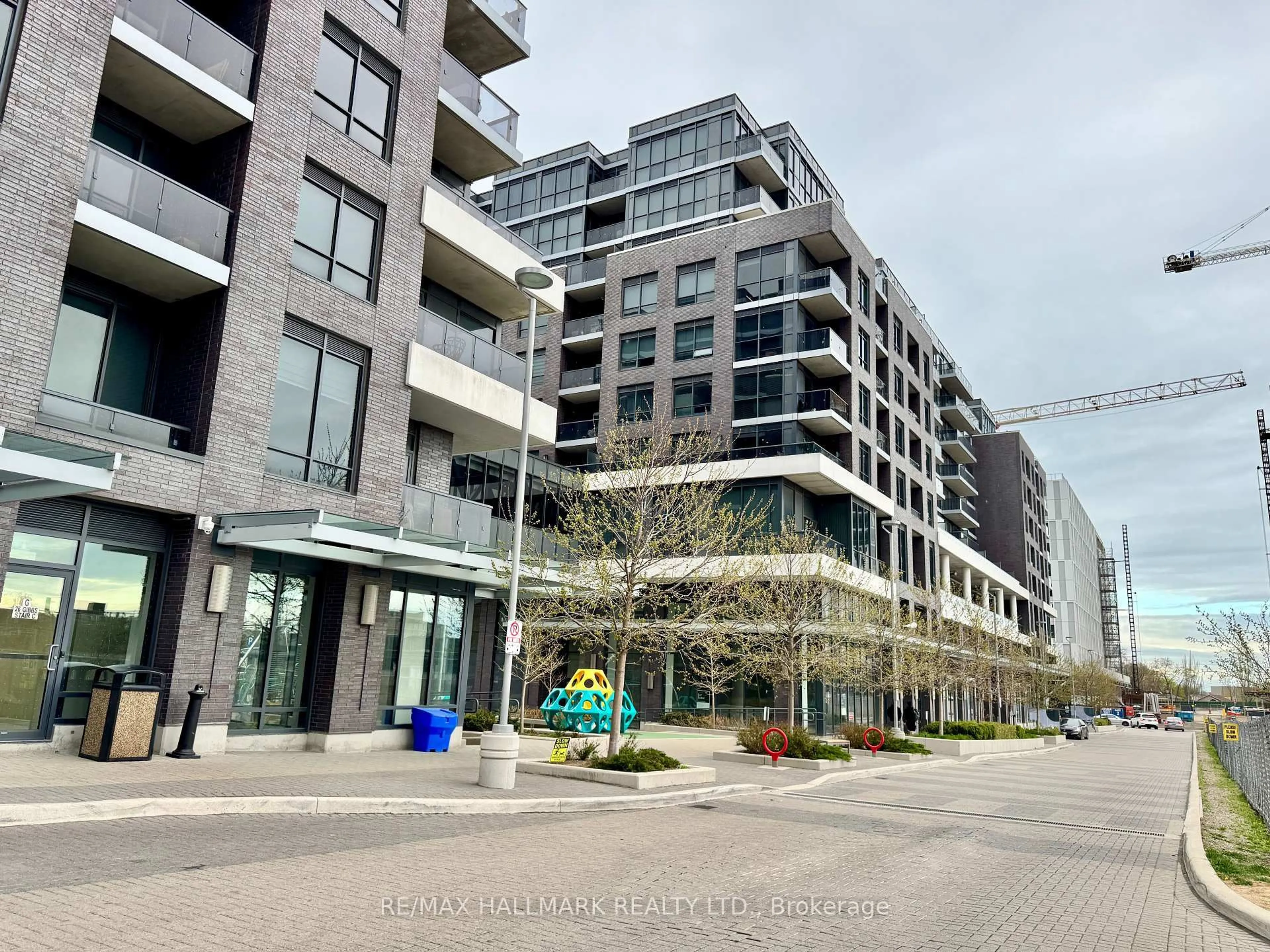 A pic from outside/outdoor area/front of a property/back of a property/a pic from drone, street for 26 Gibbs Rd #545, Toronto Ontario M9B 6L6