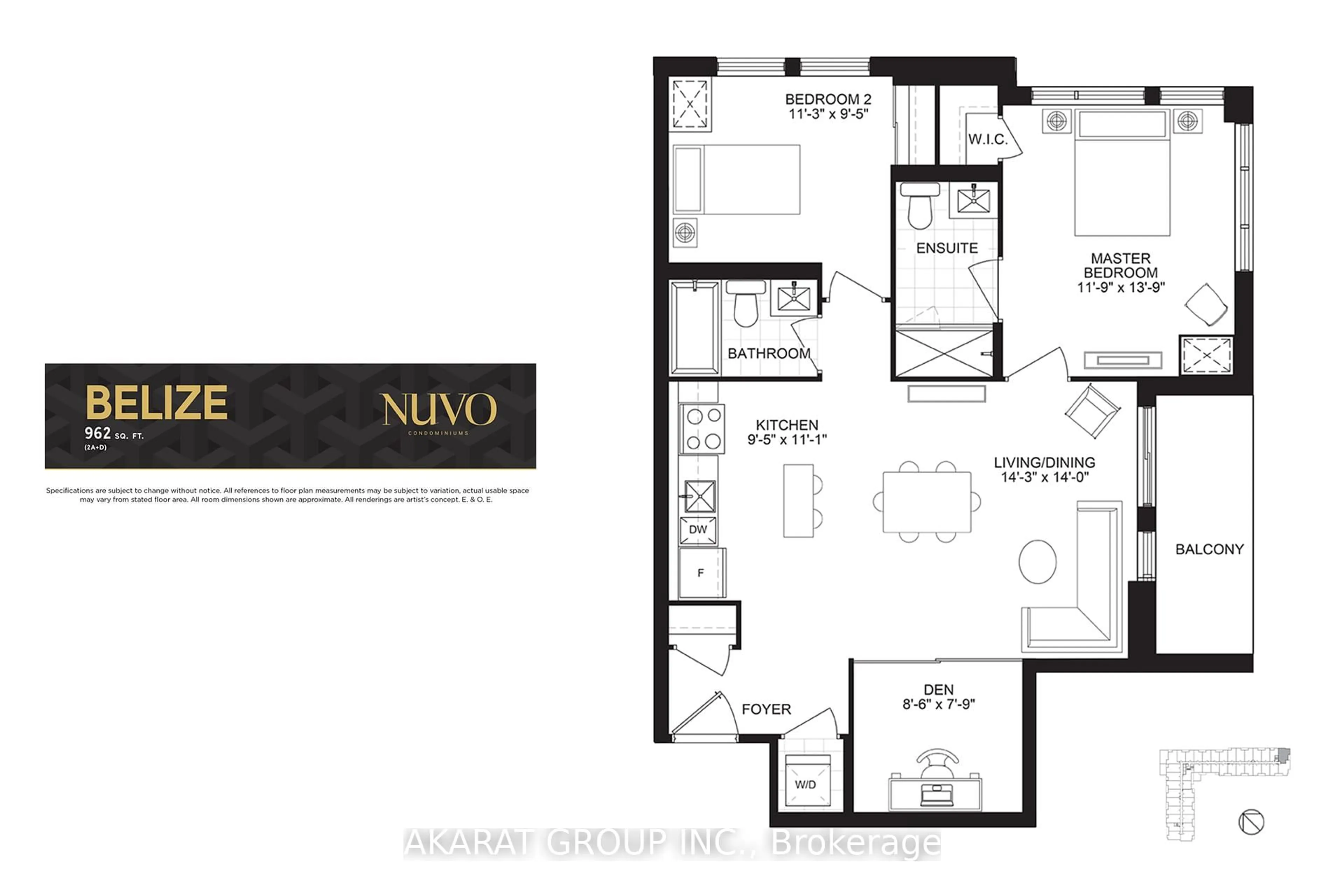 Floor plan for 2343 Khalsa Gate #731, Oakville Ontario L6M 5R6