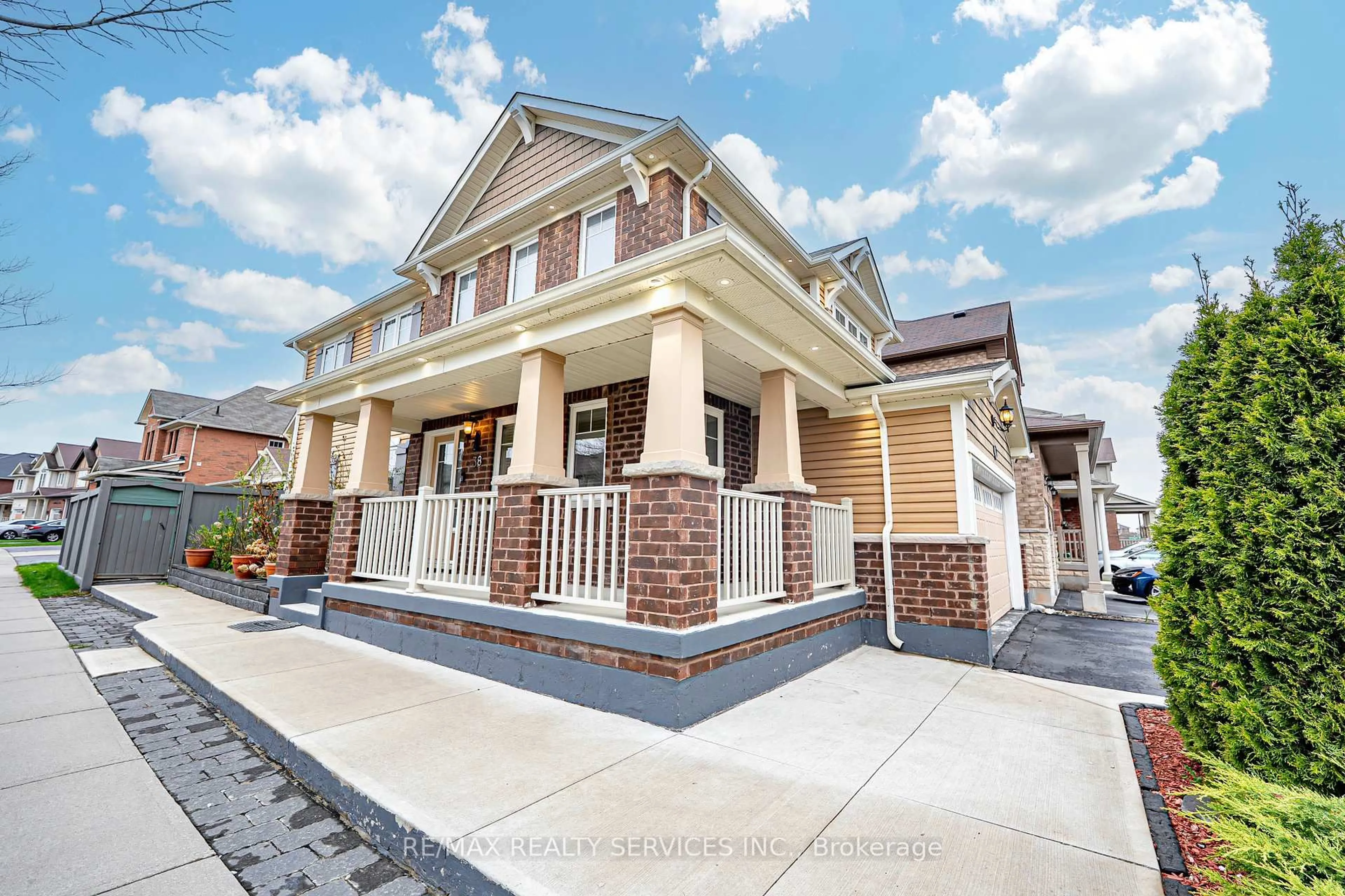 Home with brick exterior material, street for 38 Arkwright Dr, Brampton Ontario L7A 0V2