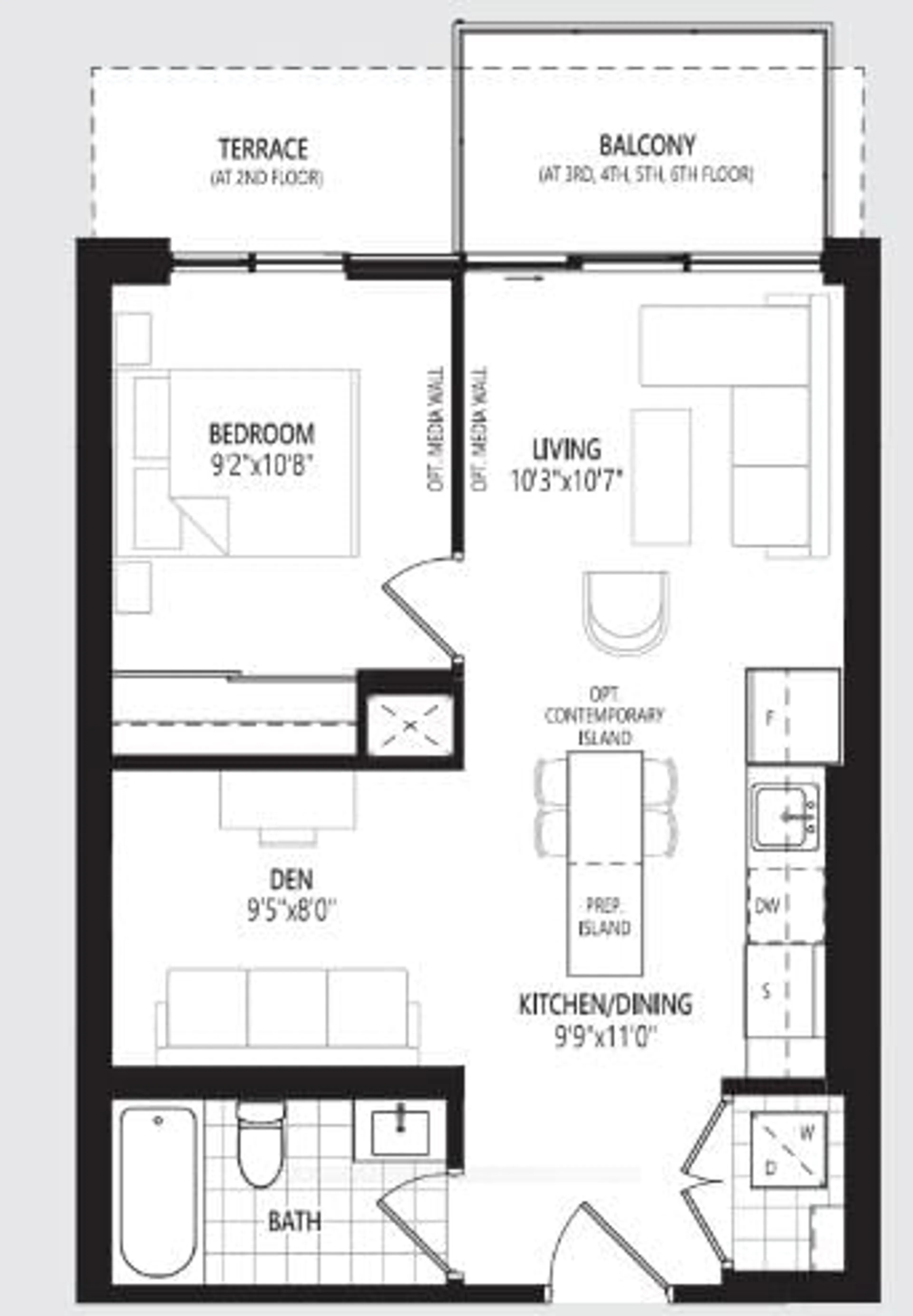 Floor plan for 3006 William Cutmore Blvd #315, Oakville Ontario L6H 8A4