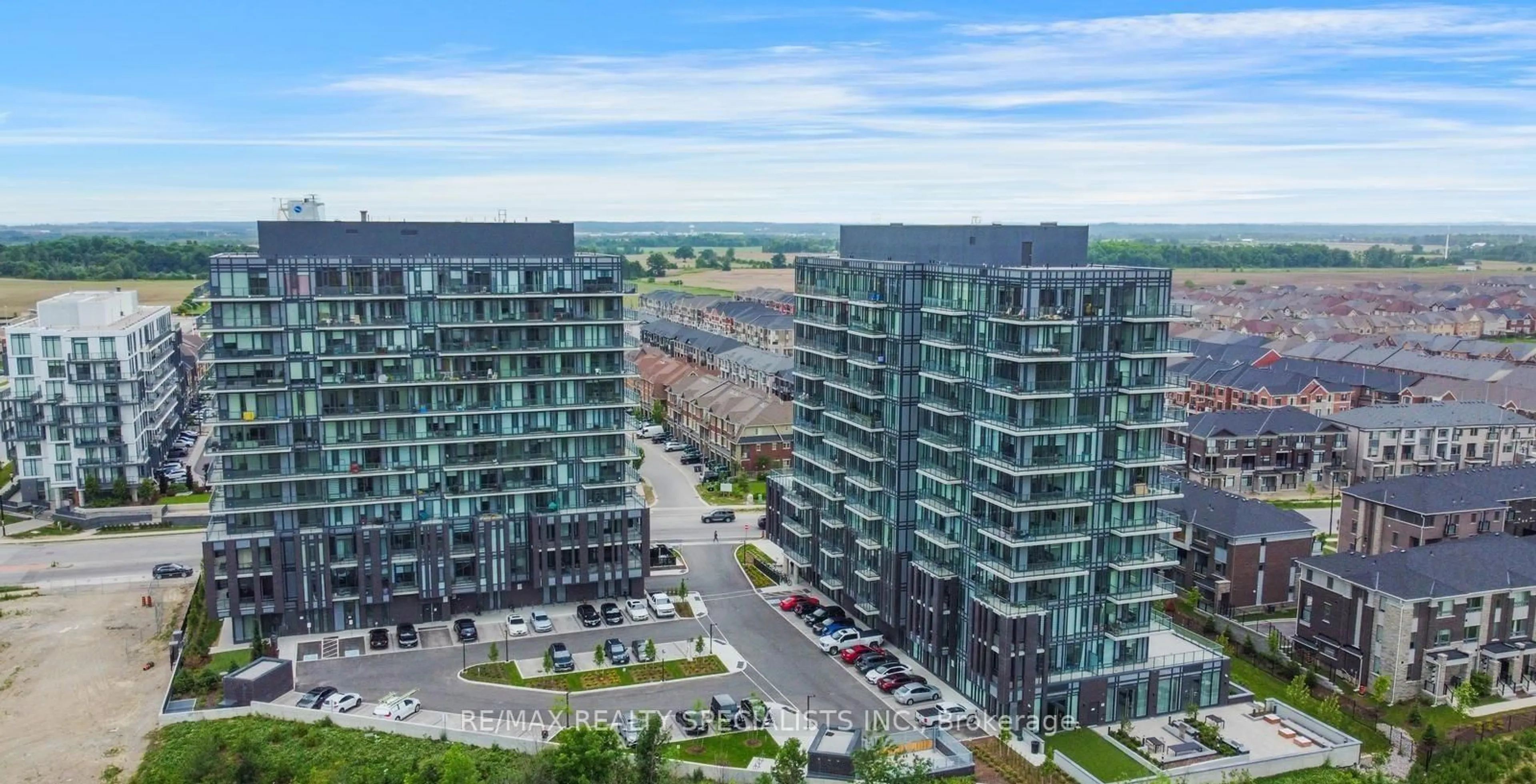 A pic from outside/outdoor area/front of a property/back of a property/a pic from drone, city buildings view from balcony for 215 Veterans Dr #1202, Brampton Ontario L7A 0B6