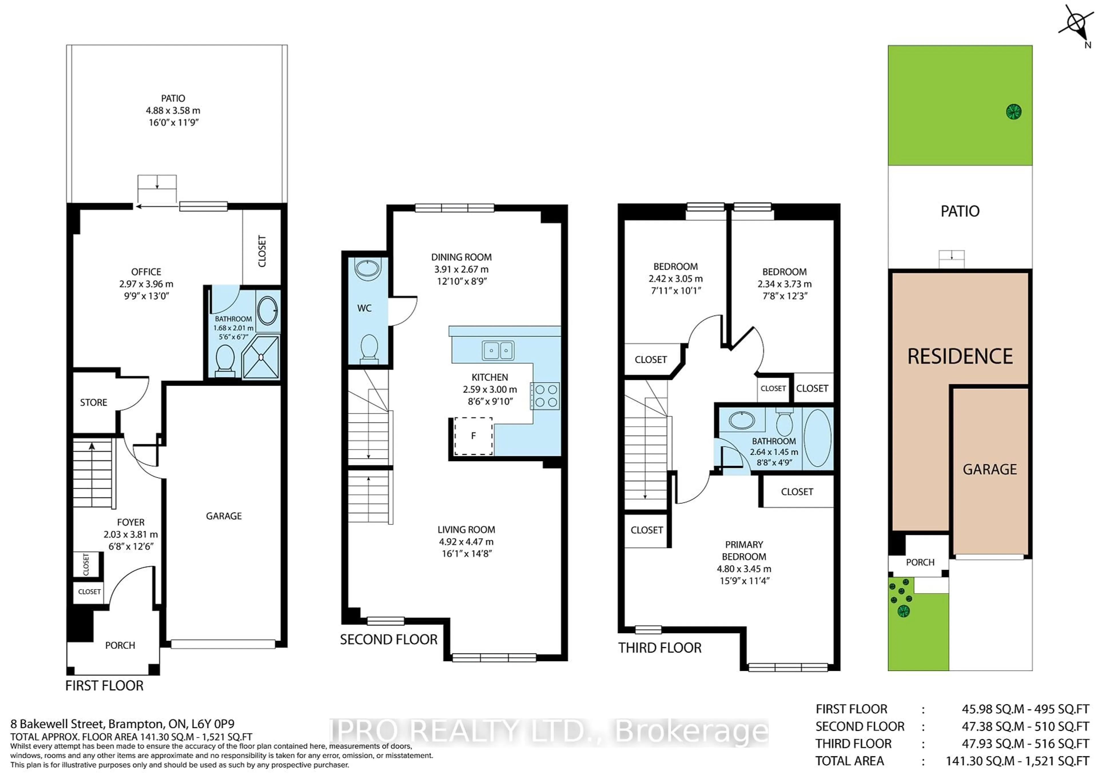 Floor plan for 8 Bakewell St, Brampton Ontario L5L 2E5