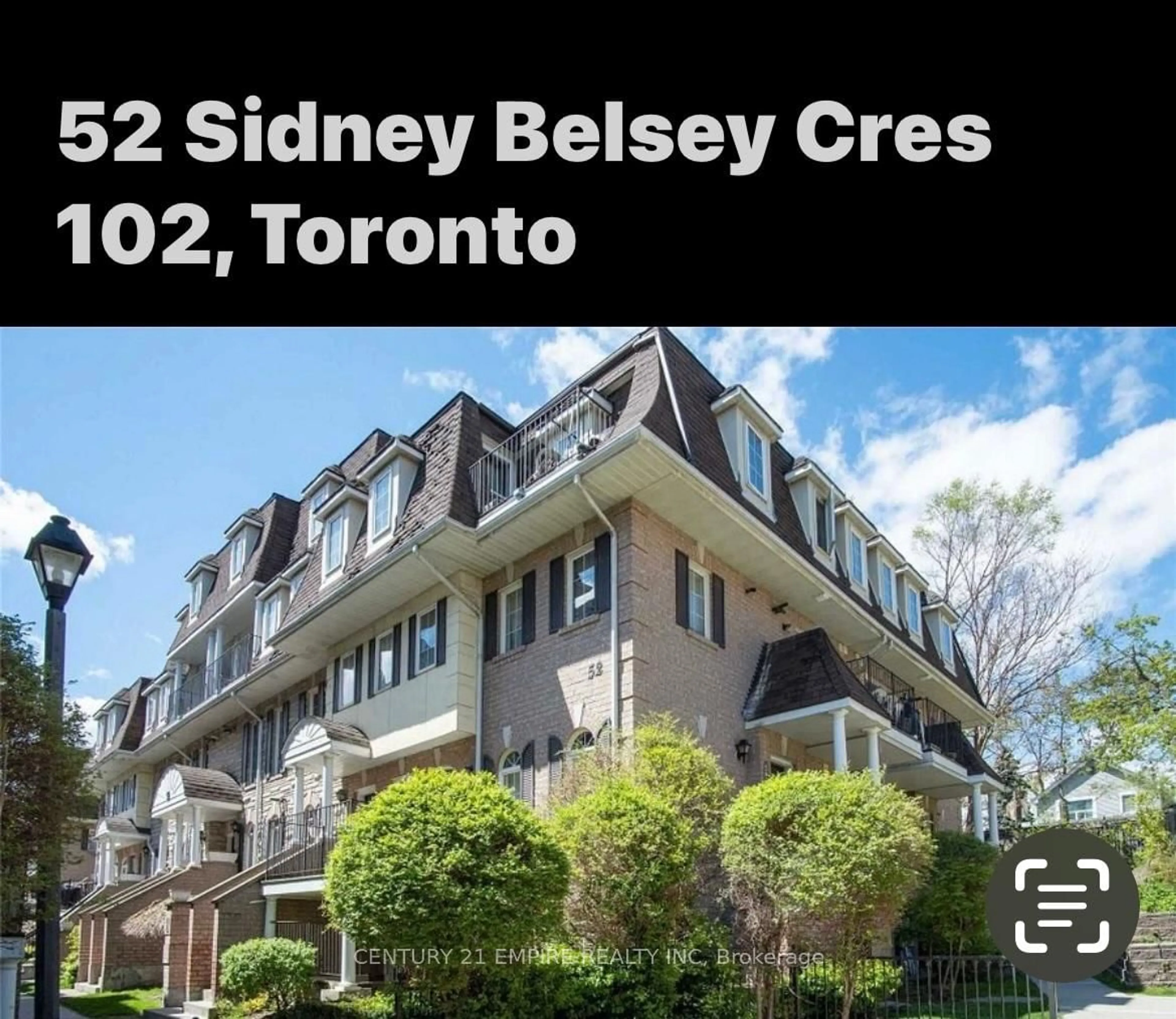 Unknown for 52 SIDNEY BELSEY Cres #102, Toronto Ontario M6M 5J1