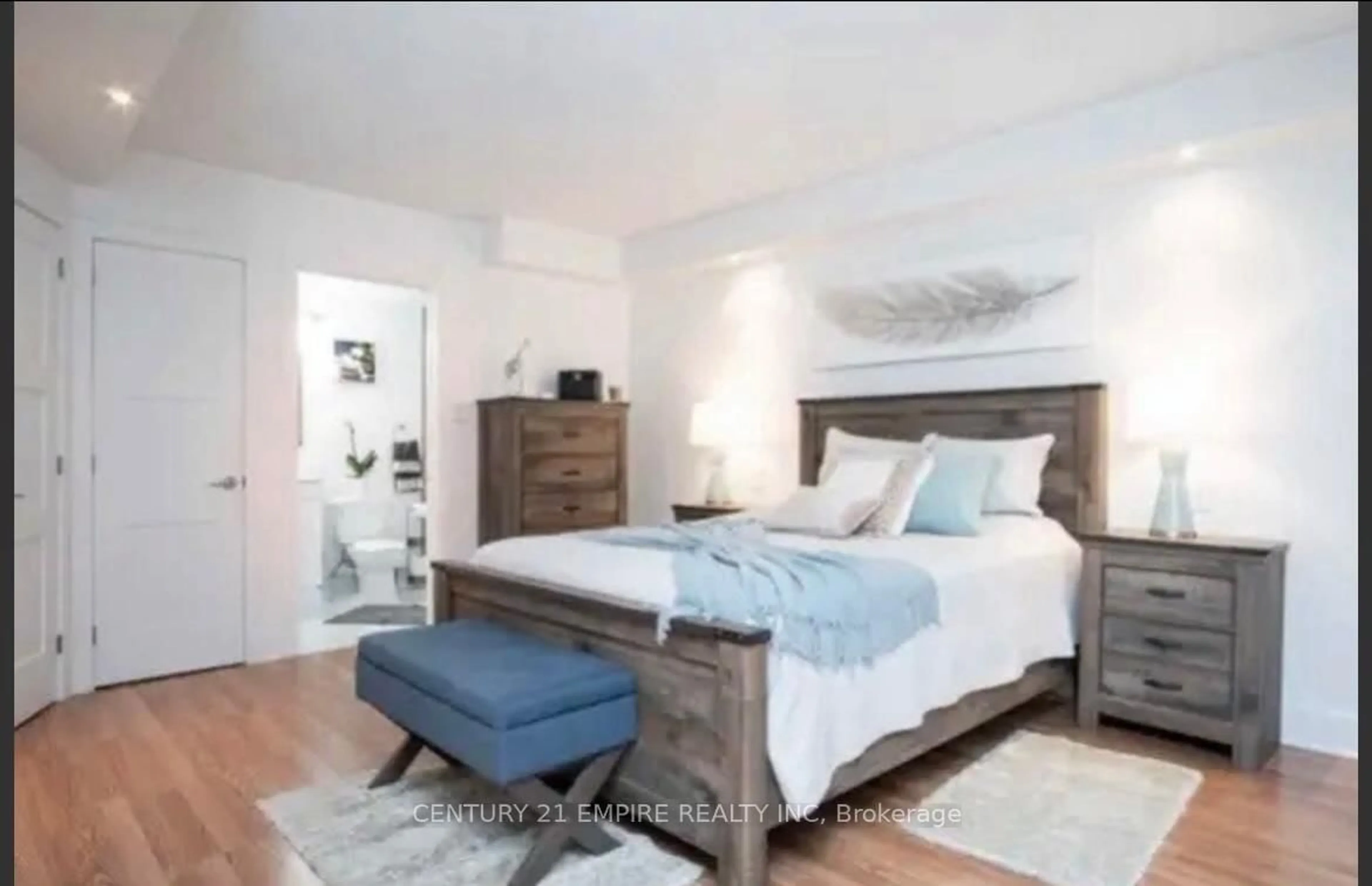 Bedroom with bed, wood/laminate floor for 52 SIDNEY BELSEY Cres #102, Toronto Ontario M6M 5J1