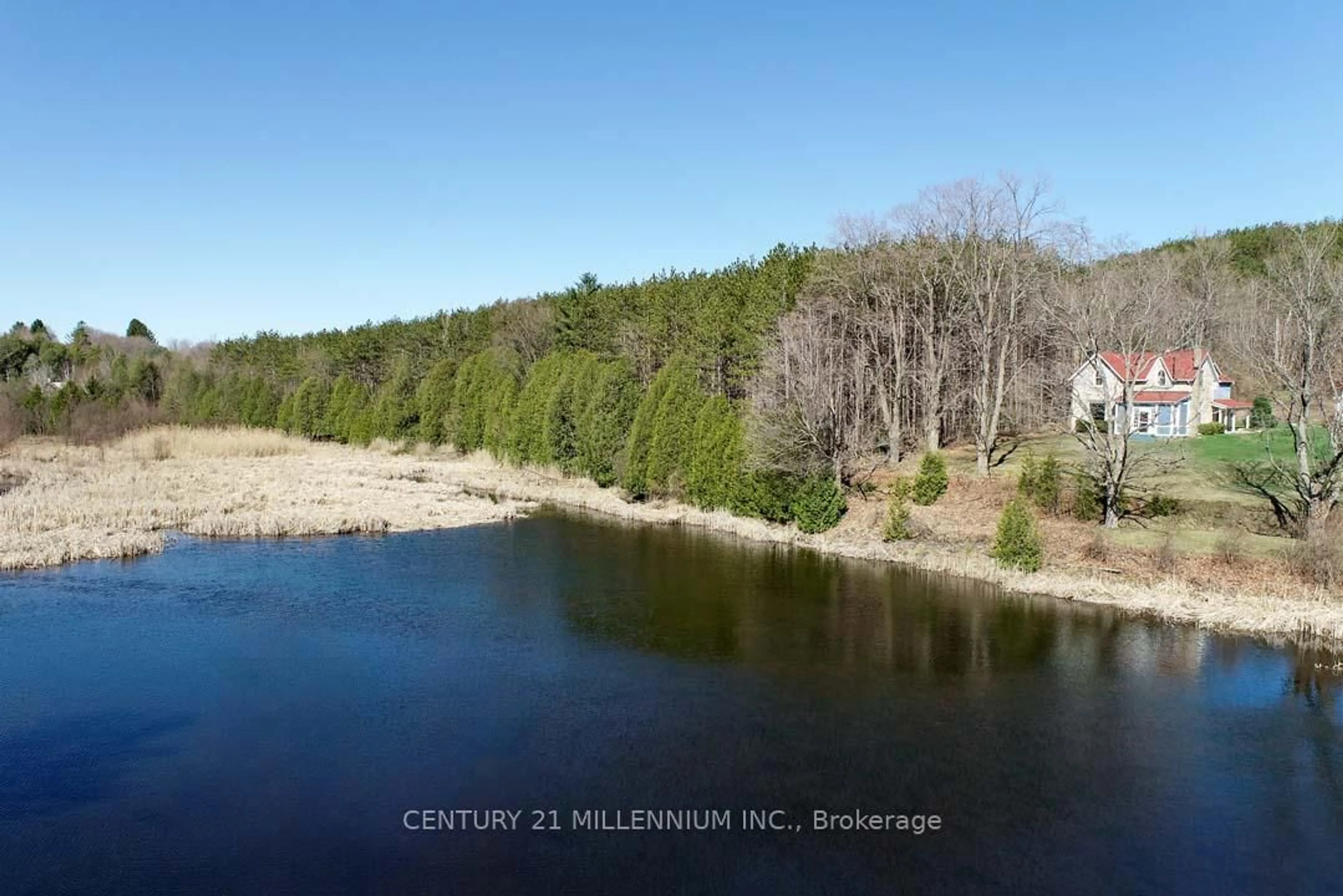 A pic from outside/outdoor area/front of a property/back of a property/a pic from drone, water/lake/river/ocean view for 1380 Queen St, Caledon Ontario L7K 0C3