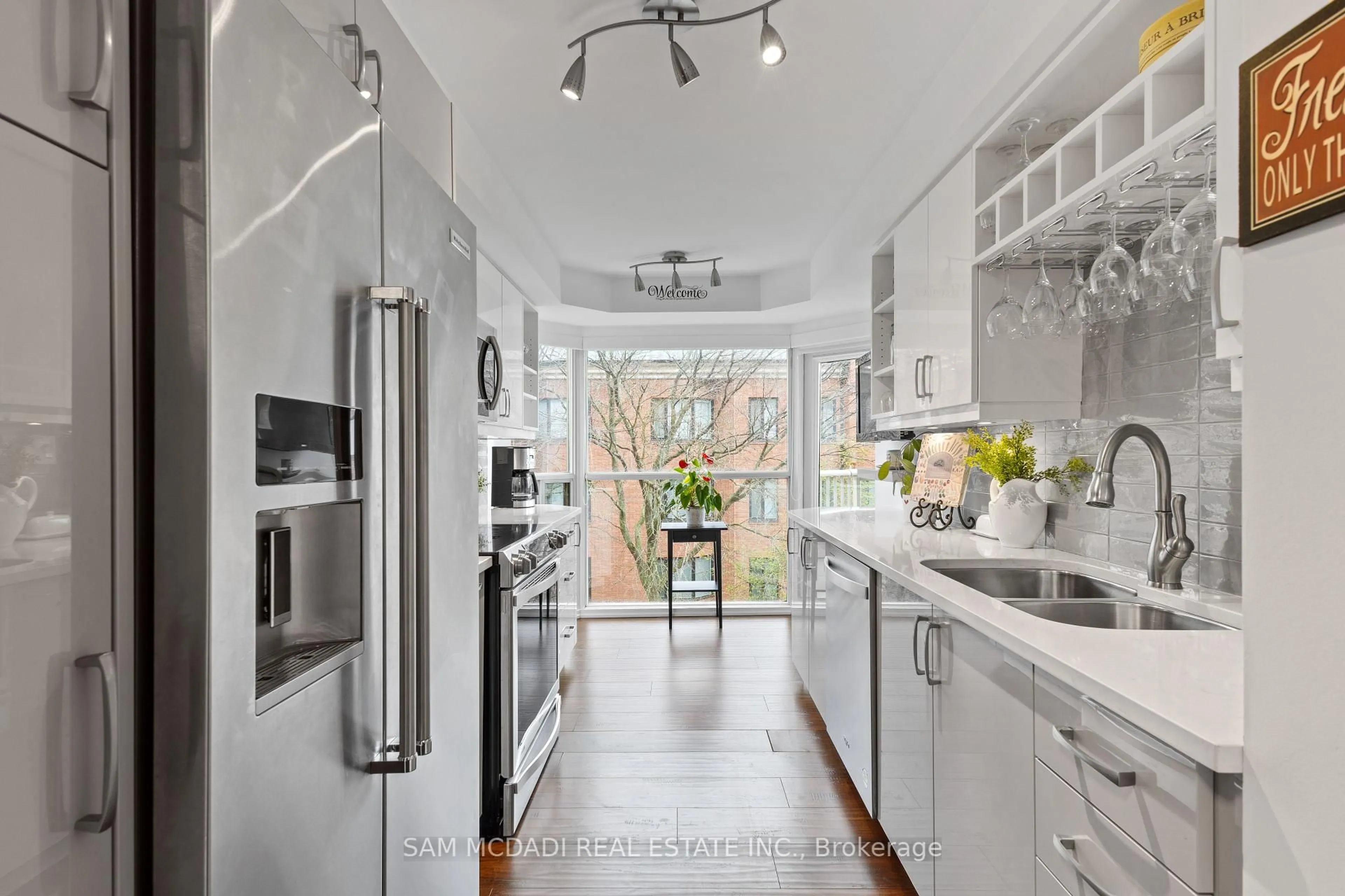 Contemporary kitchen, ceramic/tile floor for 2210 Lakeshore Rd #401, Burlington Ontario L7R 4J9
