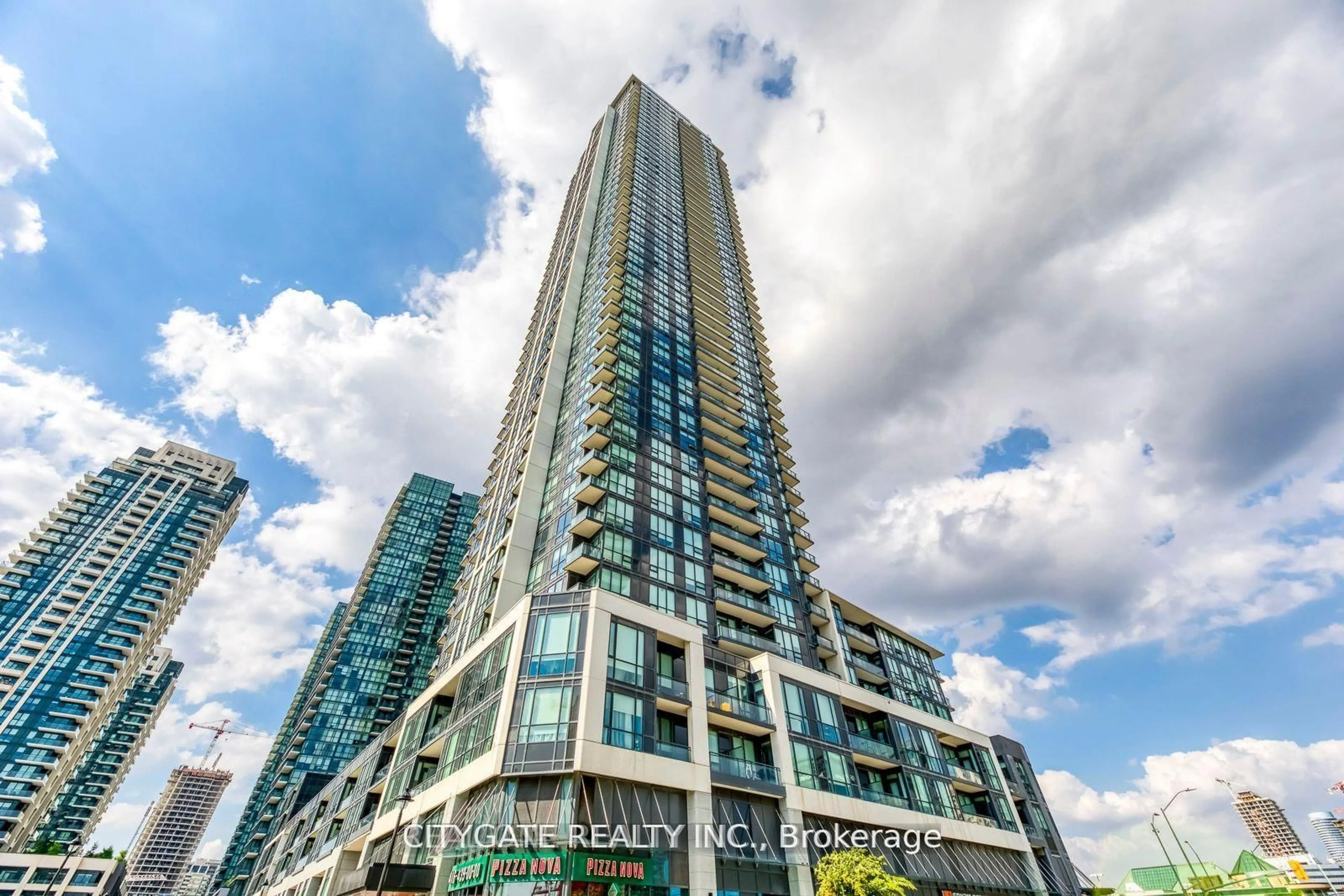 A pic from outside/outdoor area/front of a property/back of a property/a pic from drone, building for 225 Webb Dr #314, Mississauga Ontario L5B 4P2