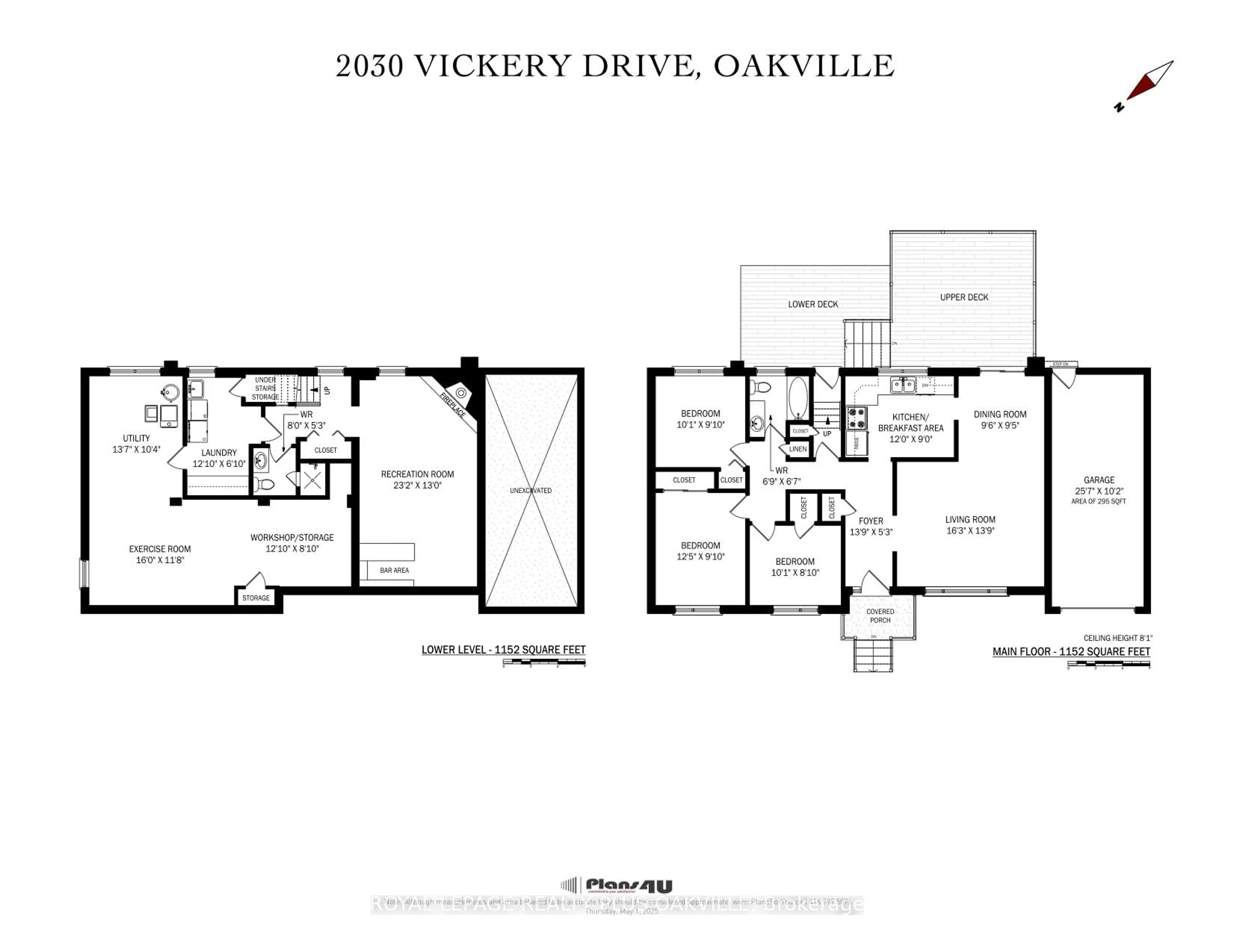 Floor plan for 2030 Vickery Dr, Oakville Ontario L6L 2J1