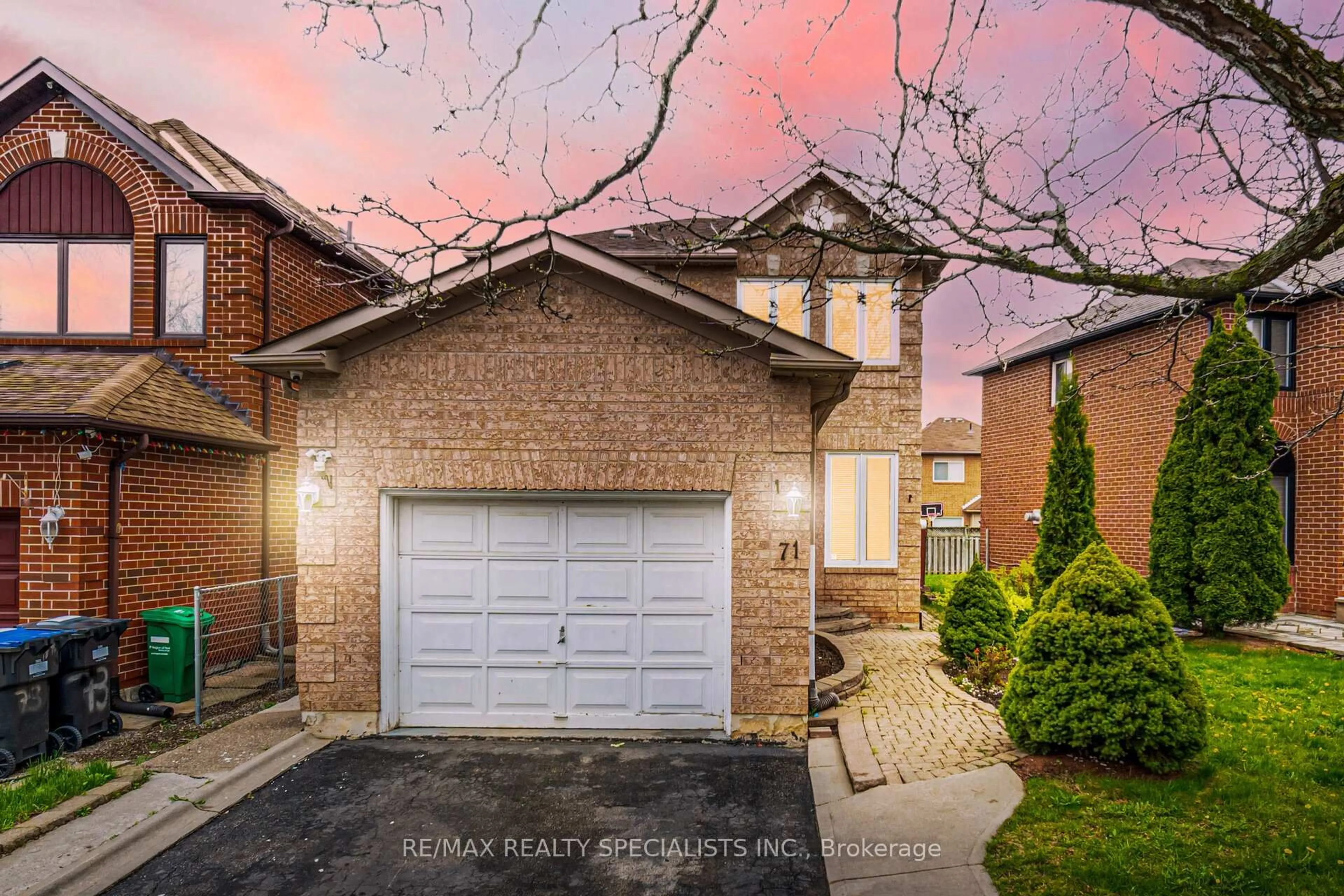 Home with brick exterior material, street for 71 Cedarwood Cres, Brampton Ontario L6X 4K2