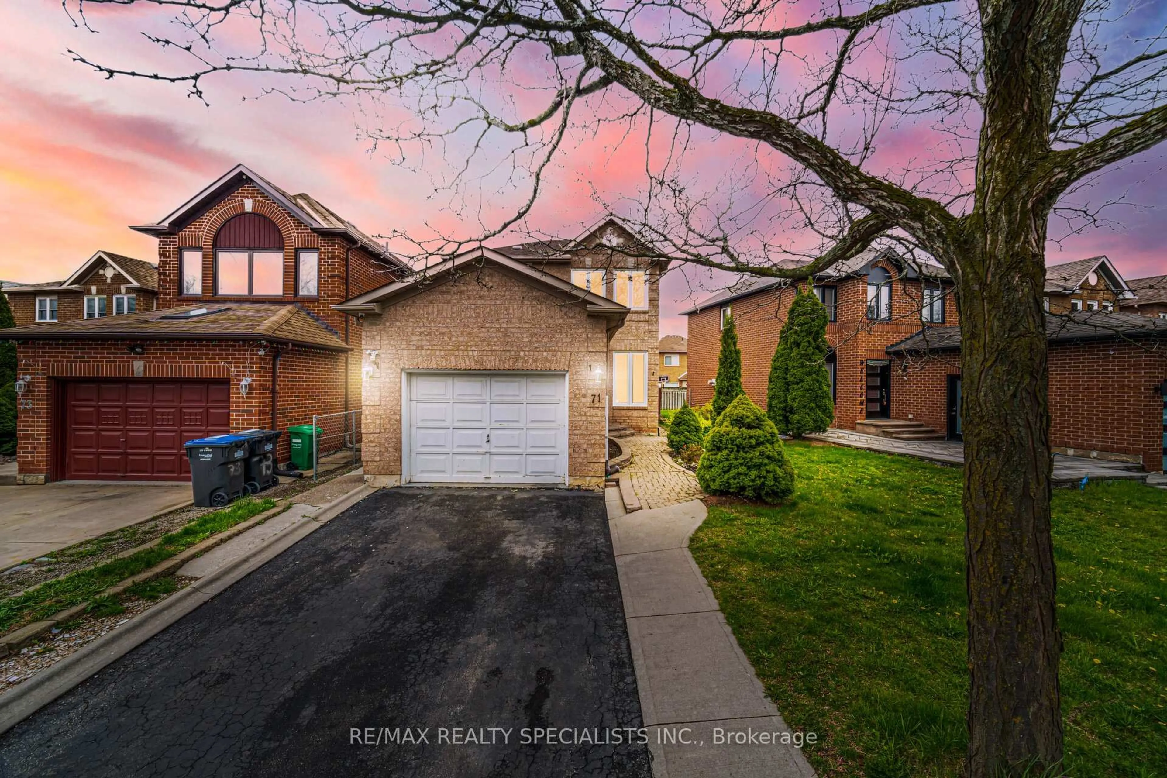 Home with brick exterior material, street for 71 Cedarwood Cres, Brampton Ontario L6X 4K2