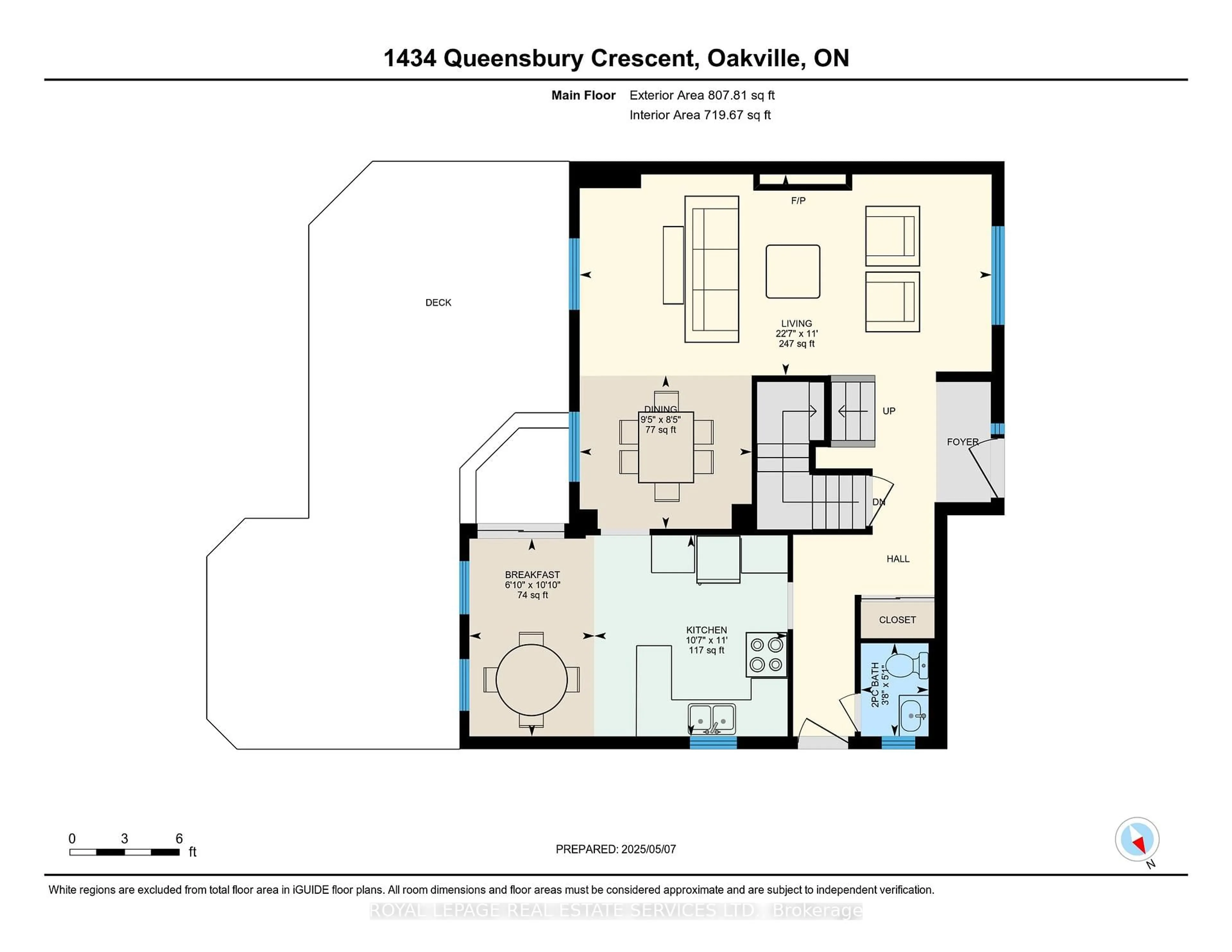 Floor plan for 1434 Queensbury Cres, Oakville Ontario L6H 4G8
