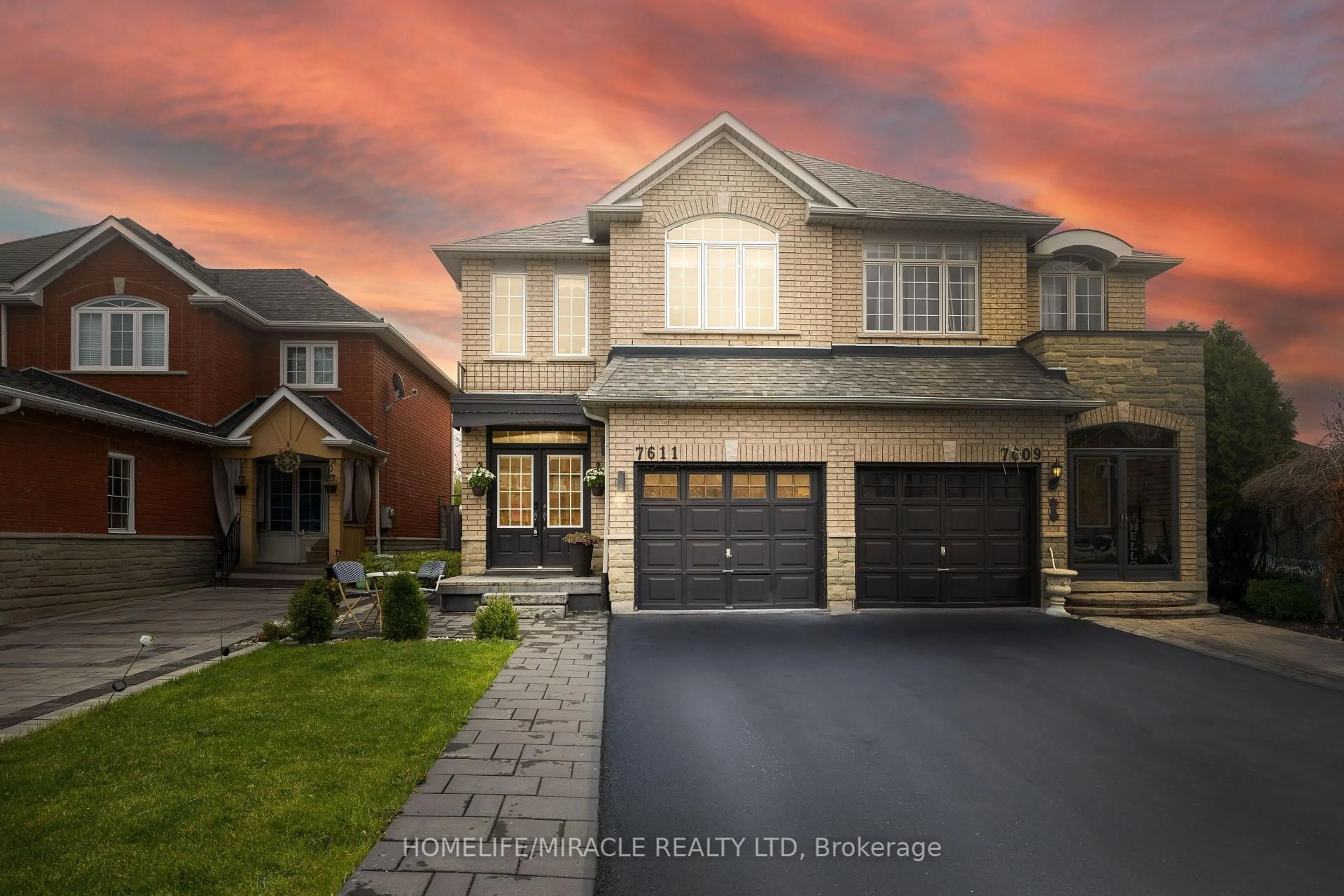 Home with brick exterior material, street for 7611 Black Walnut Tr, Mississauga Ontario L5N 8A7