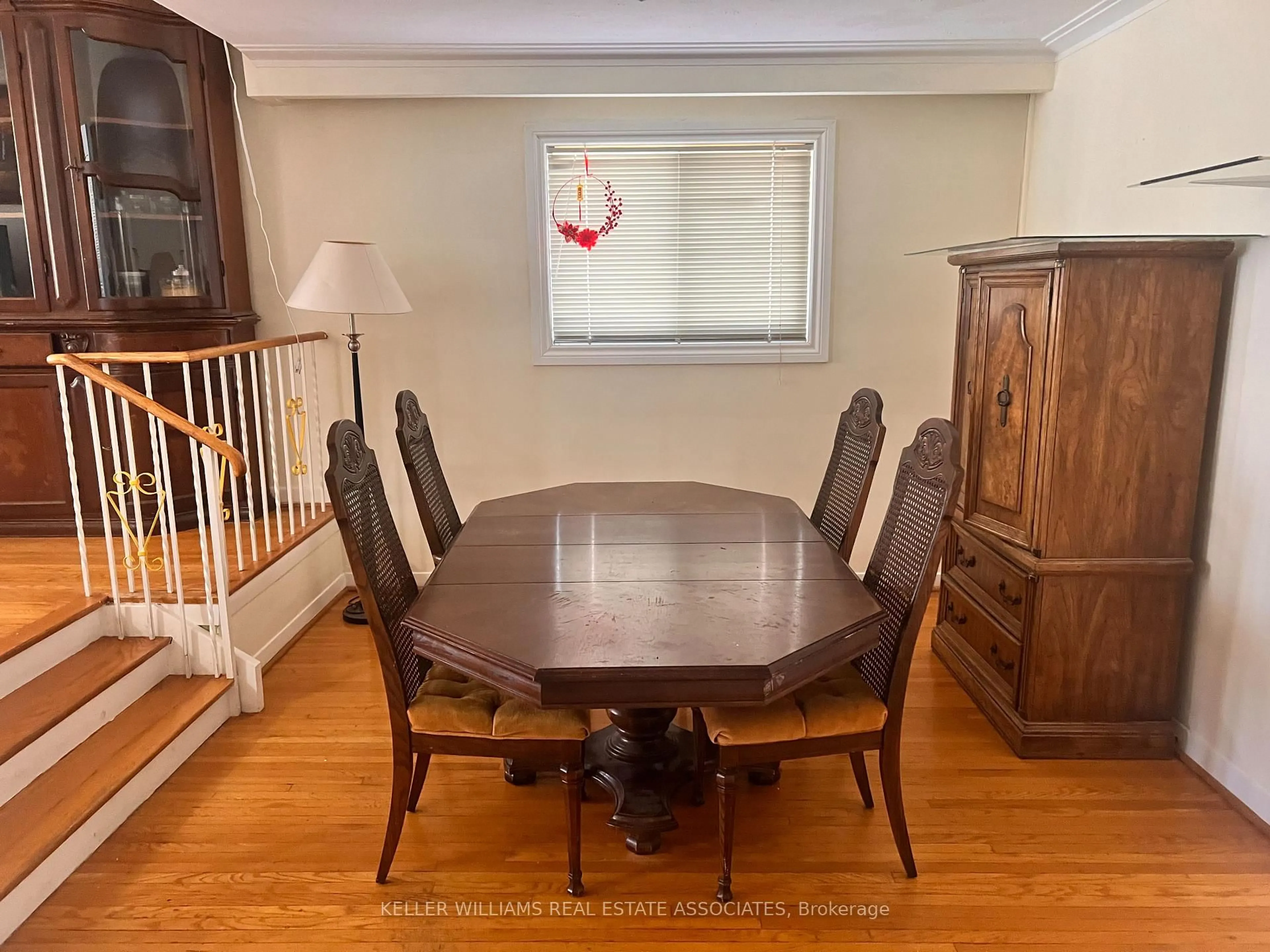Dining room, wood/laminate floor for 47 Dovehouse Ave, Toronto Ontario M3J 1A3