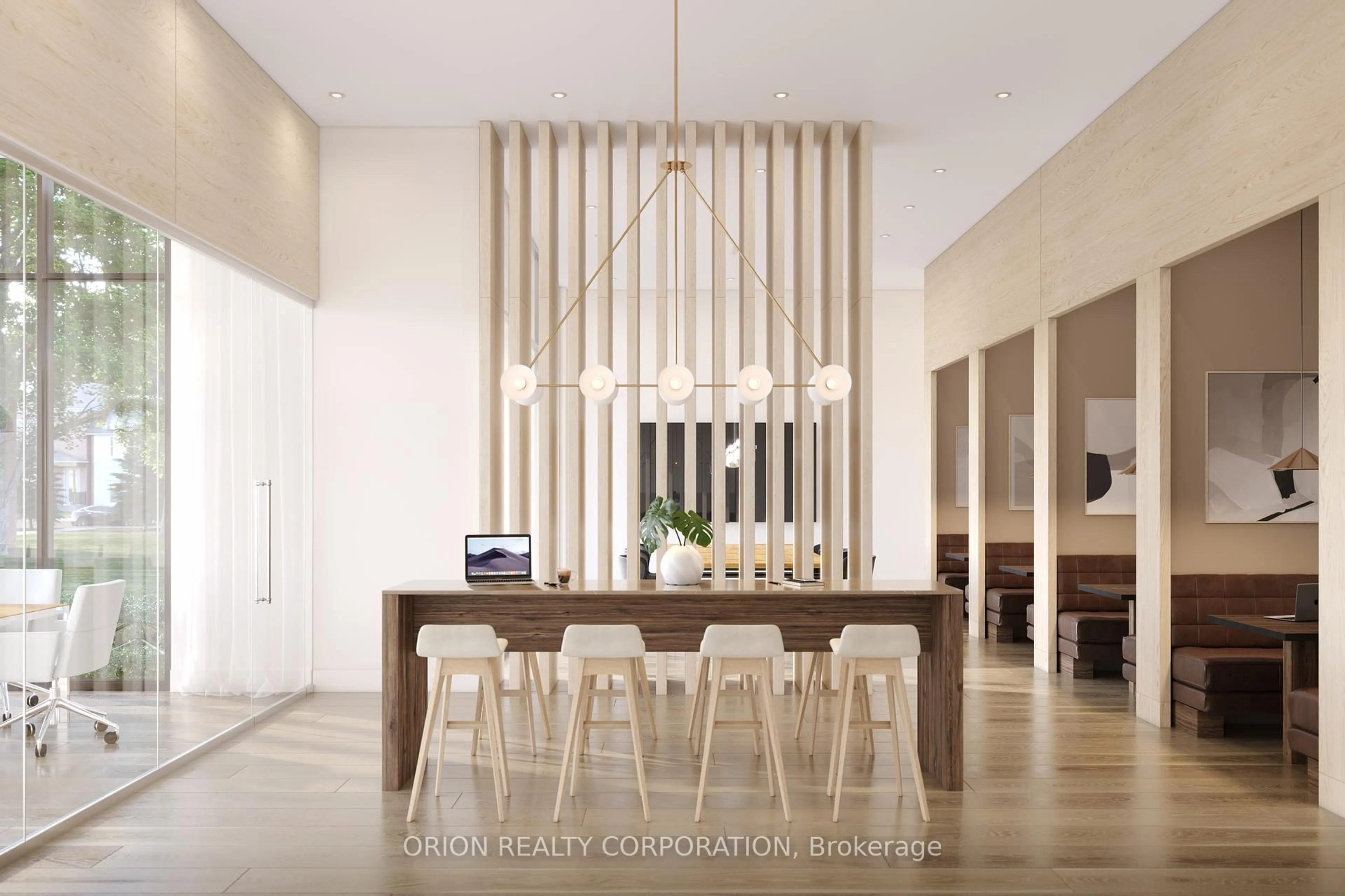 Dining room, wood/laminate floor for 234 Kerr St #104, Oakville Ontario L6K 3A8