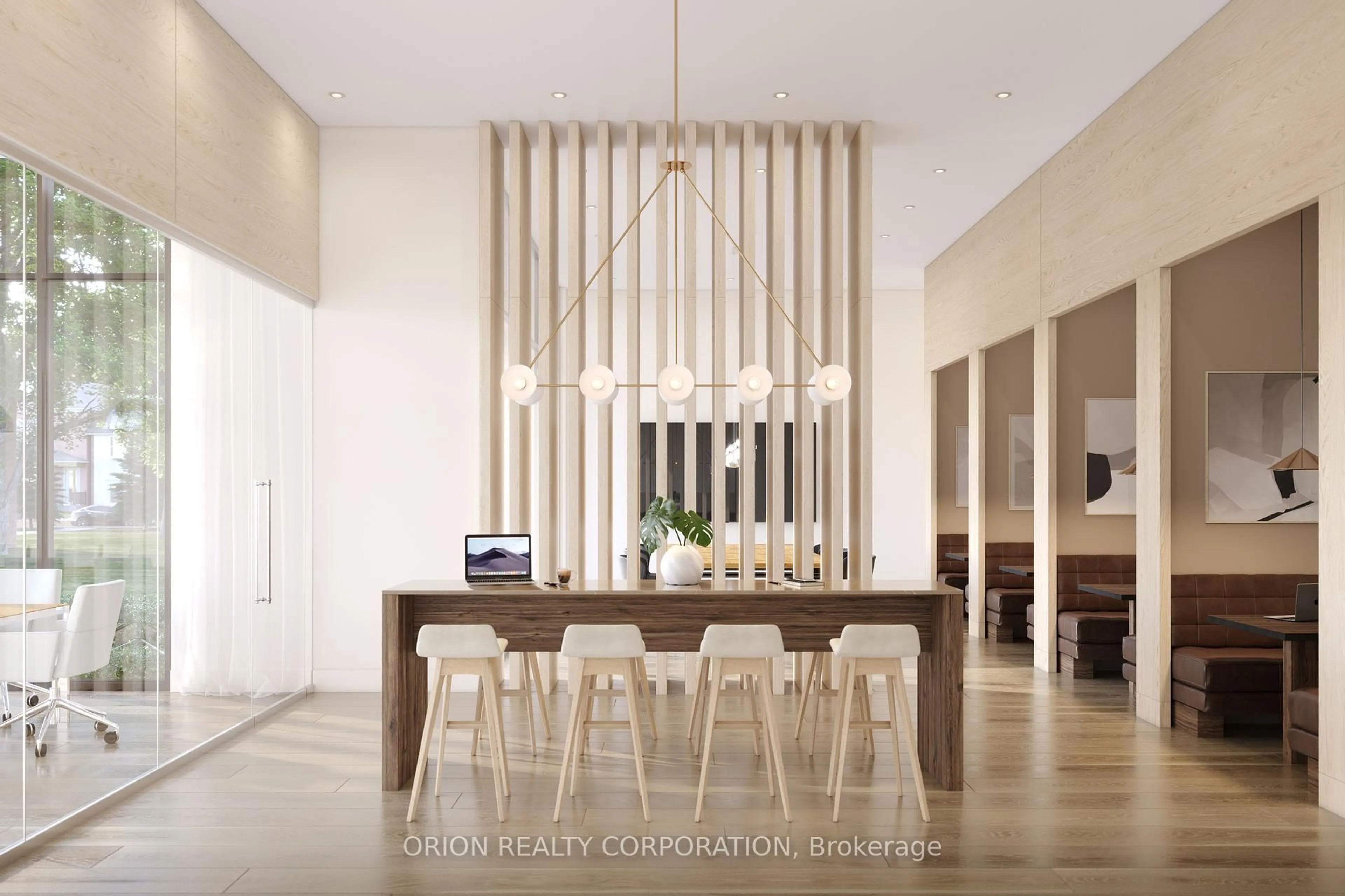 Dining room, wood/laminate floor for 234 Kerr St #120, Oakville Ontario L6K 3A8