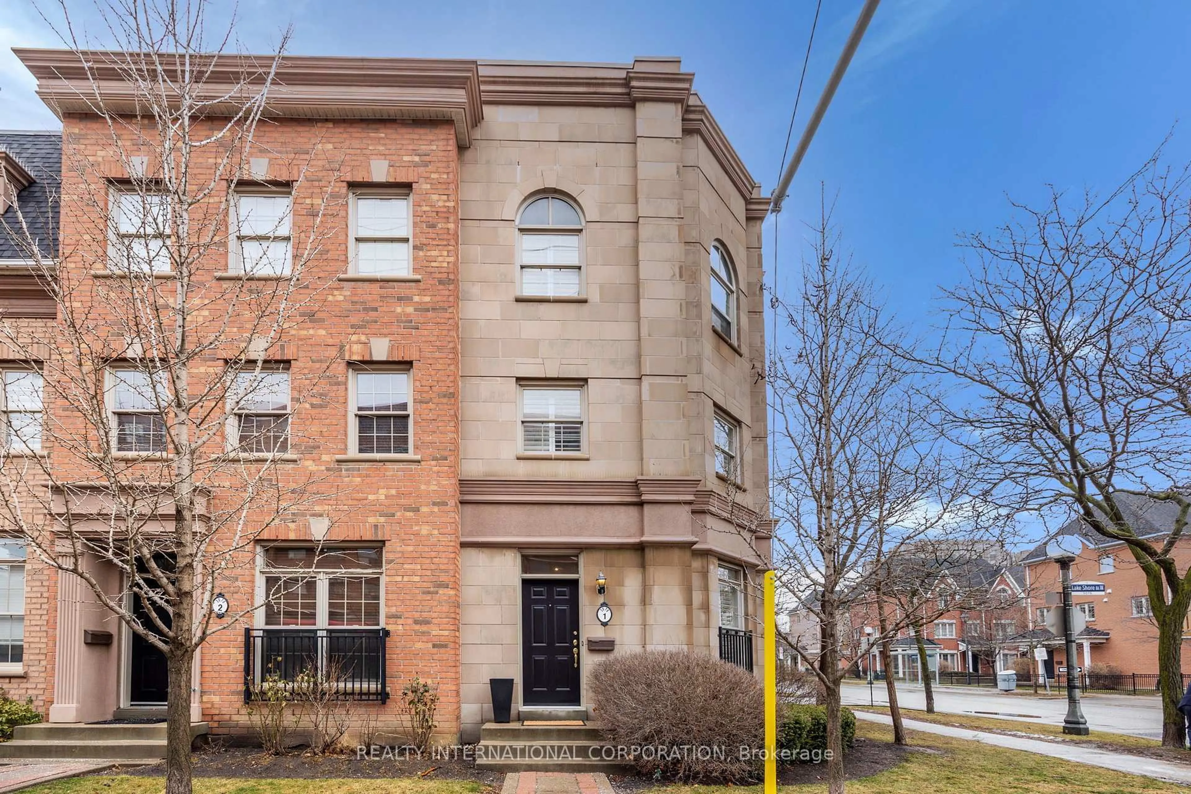 Home with brick exterior material, street for 3076 Lake Shore Blvd #Th1, Toronto Ontario M8V 4E3