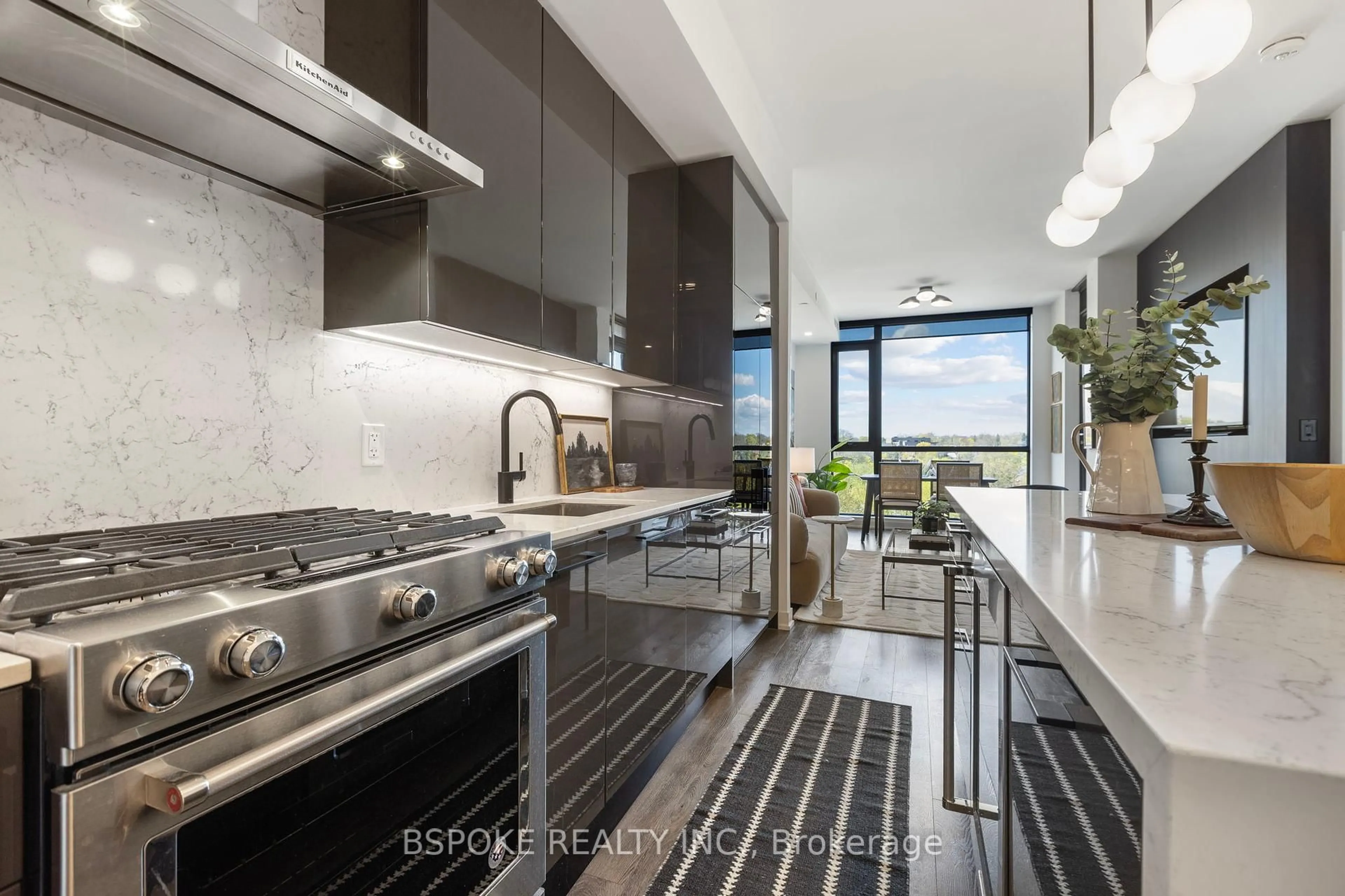 Contemporary kitchen, ceramic/tile floor for 2118 Bloor St #501, Toronto Ontario M6S 0A6