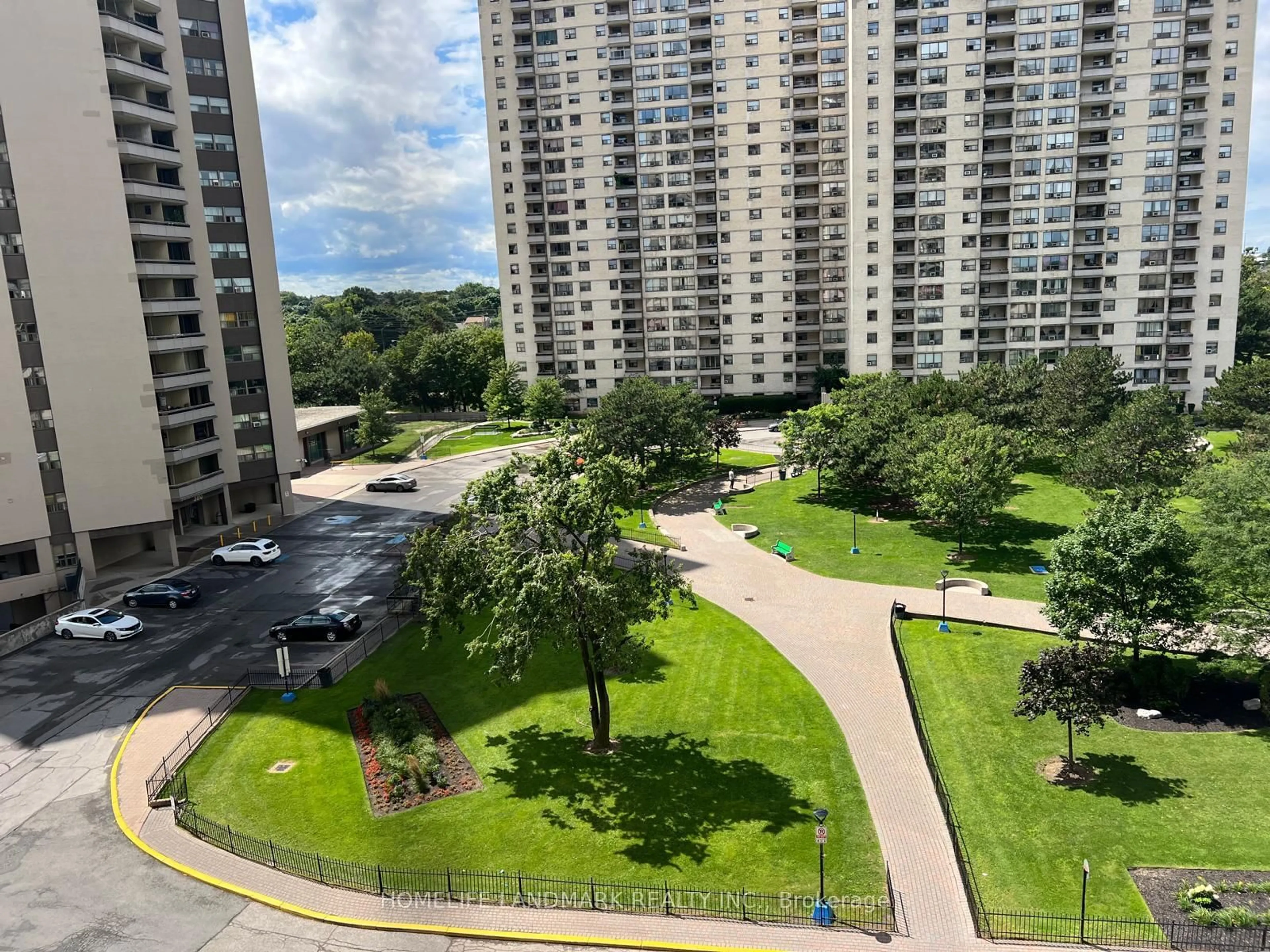 A pic from outside/outdoor area/front of a property/back of a property/a pic from drone, city buildings view from balcony for 370 Dixon Rd #716, Toronto Ontario M9R 1T2