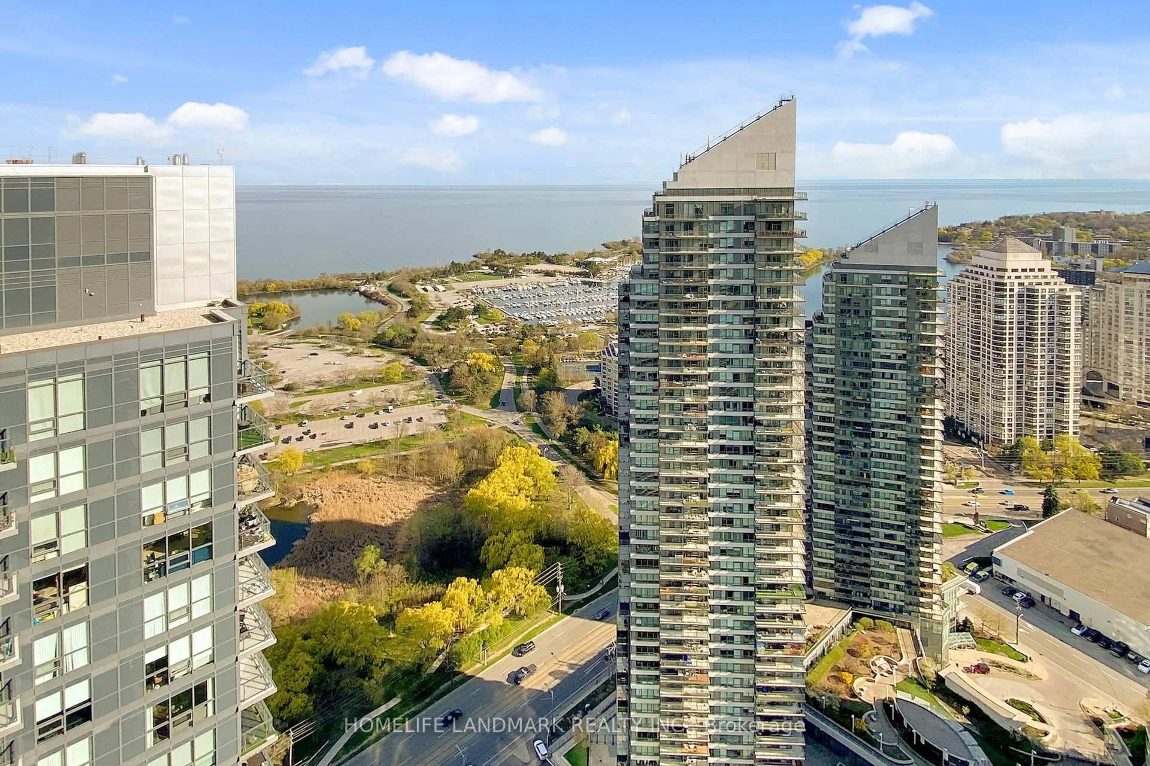 A pic from outside/outdoor area/front of a property/back of a property/a pic from drone, water/lake/river/ocean view for 2220 Lake Shore Blvd #LPH07, Toronto Ontario M8V 0C1