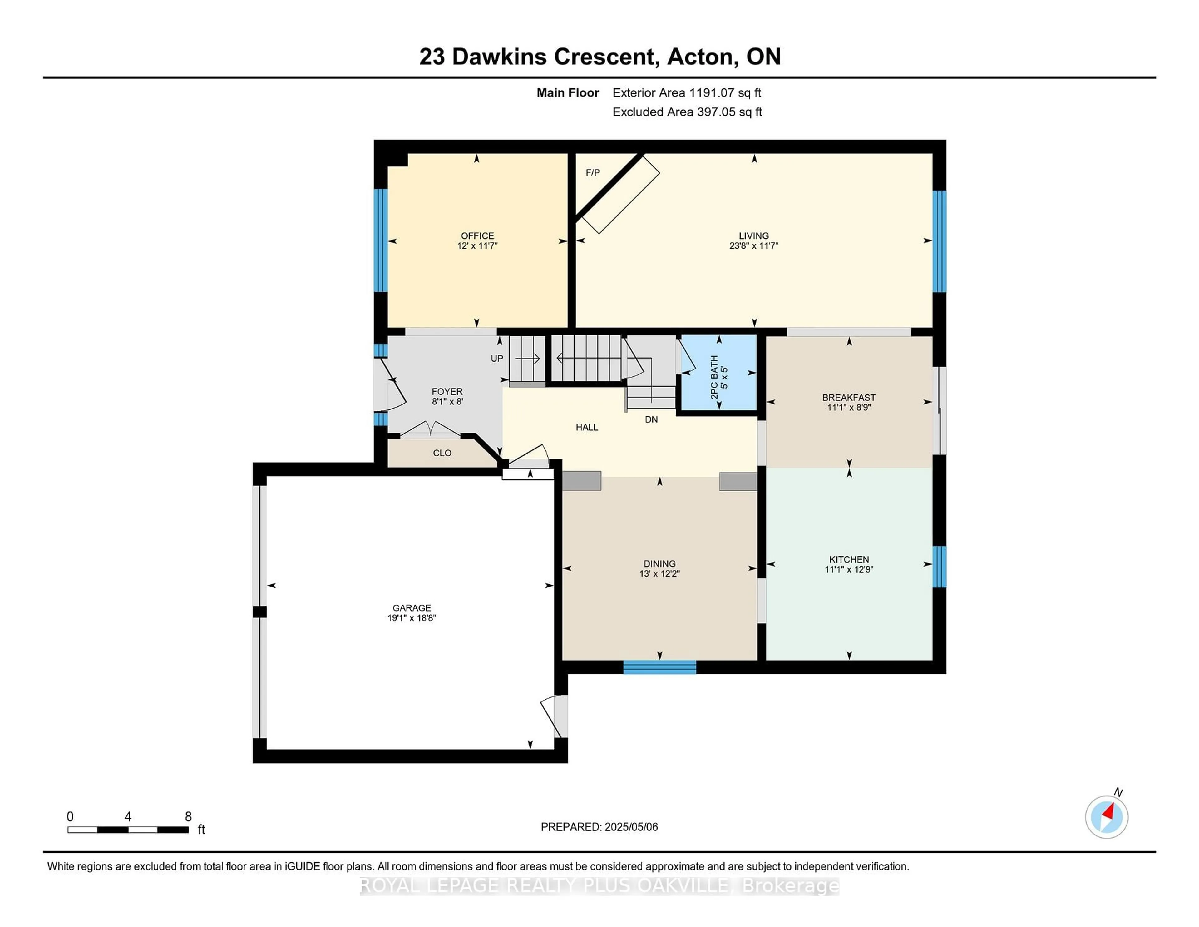 Floor plan for 23 Dawkins Cres, Halton Hills Ontario L7J 2Z4