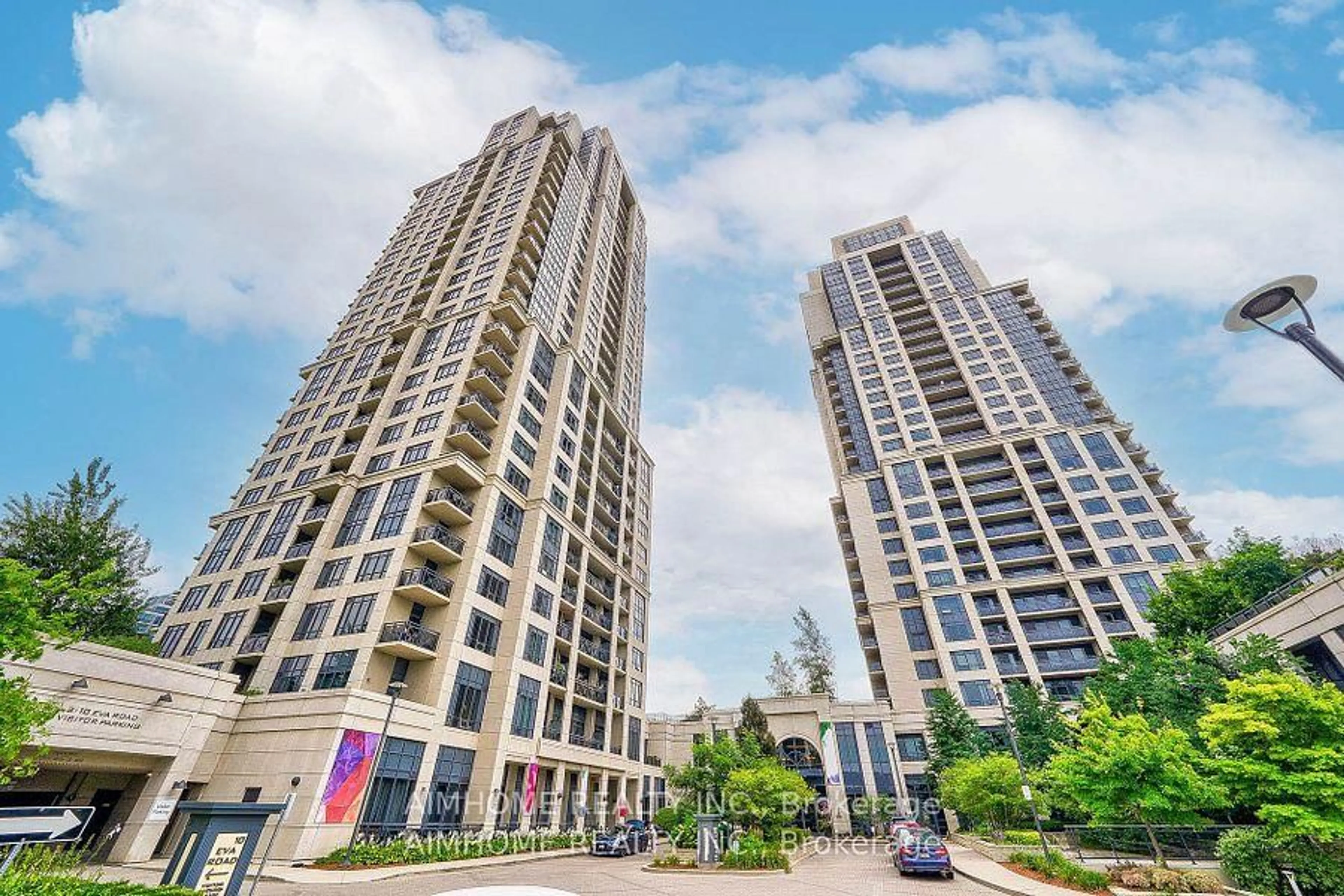 A pic from outside/outdoor area/front of a property/back of a property/a pic from drone, city buildings view from balcony for 2 Eva Rd #2022, Toronto Ontario M9C 0A9