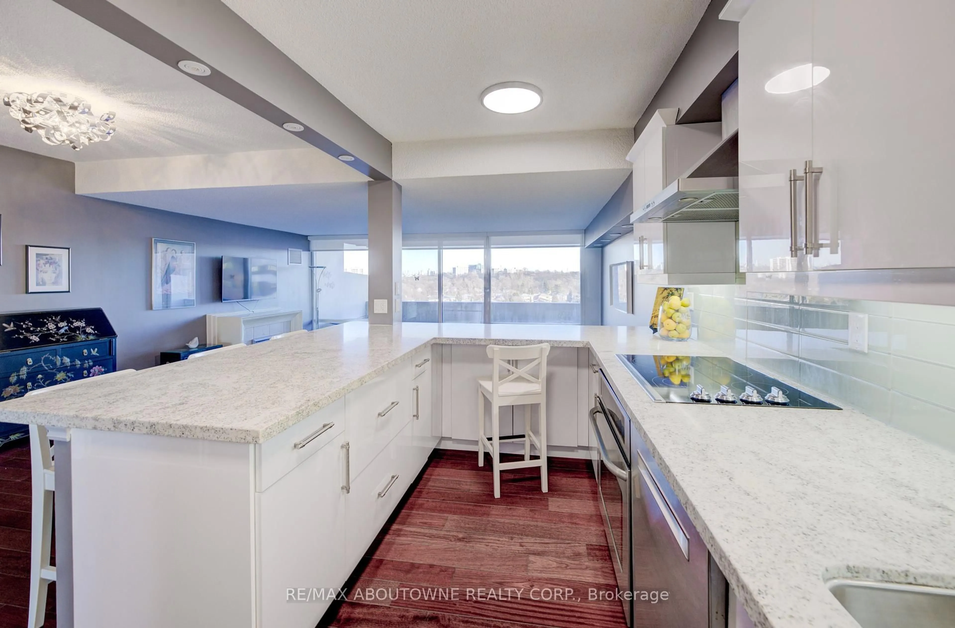 Contemporary kitchen, ceramic/tile floor for 260 Scarlett Rd #1006, Toronto Ontario M6N 4X6