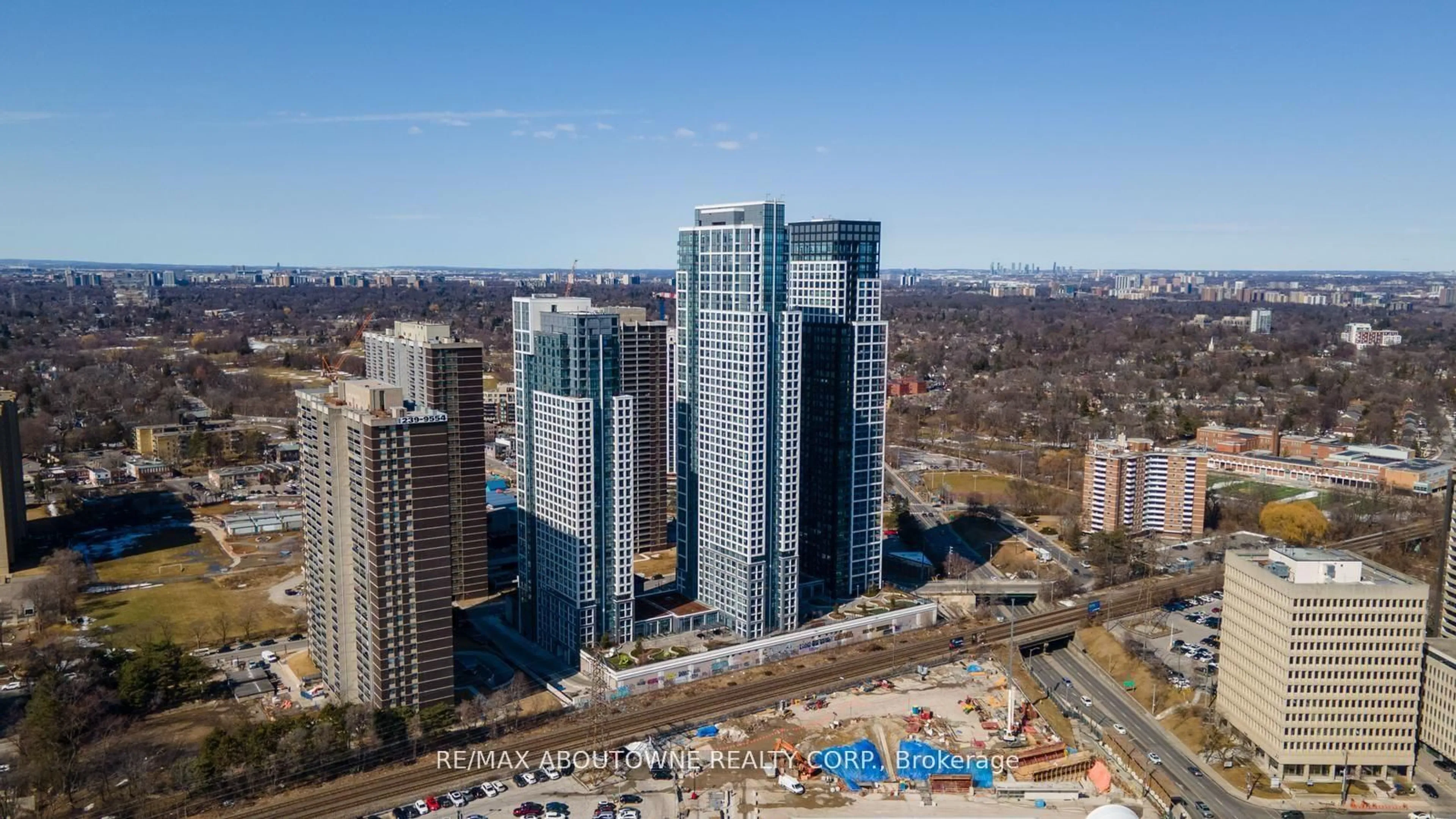 A pic from outside/outdoor area/front of a property/back of a property/a pic from drone, city buildings view from balcony for 7 Mabelle Ave #801, Toronto Ontario M9A 0C9