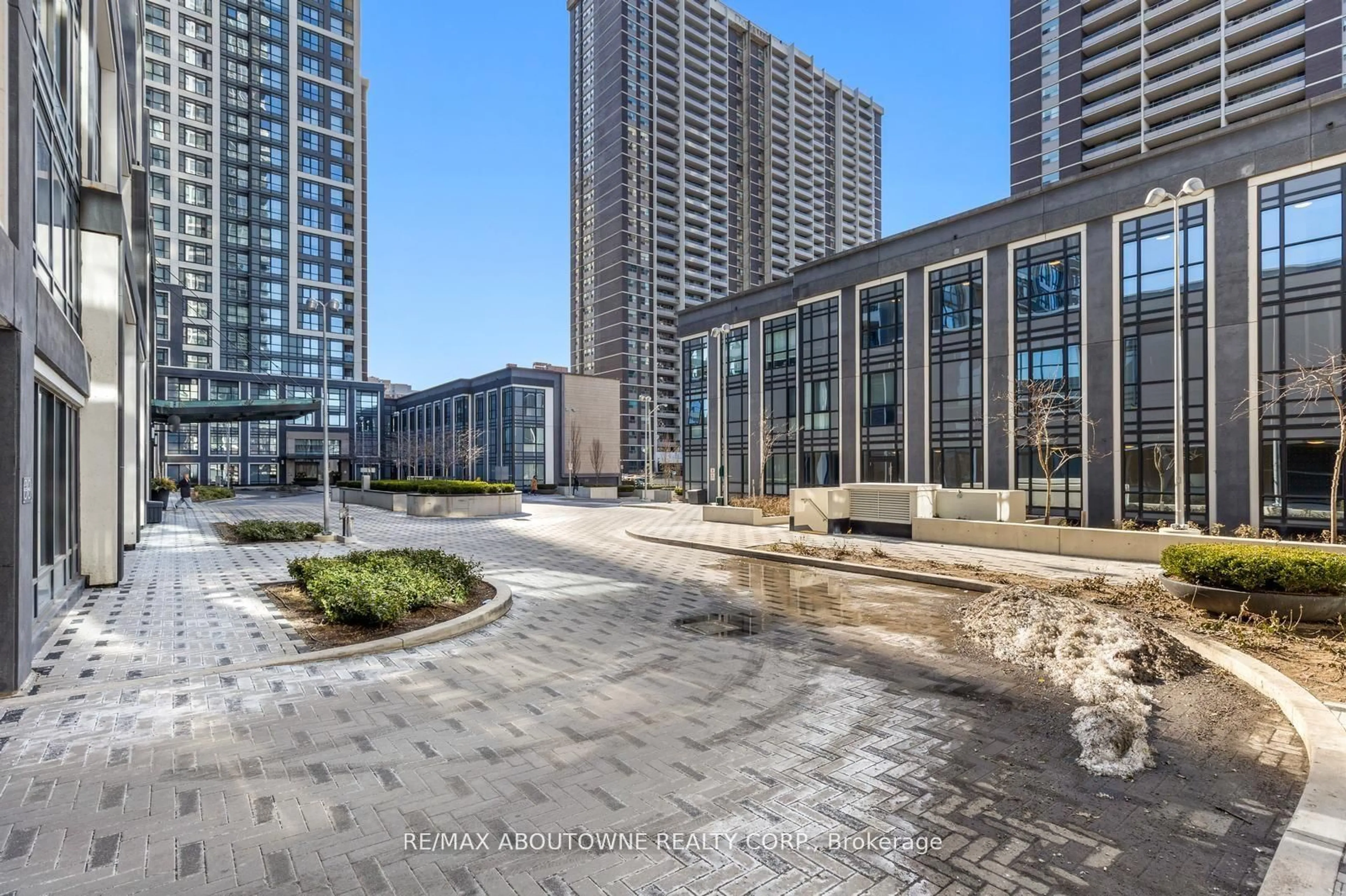 Patio, city buildings view from balcony for 7 Mabelle Ave #801, Toronto Ontario M9A 0C9
