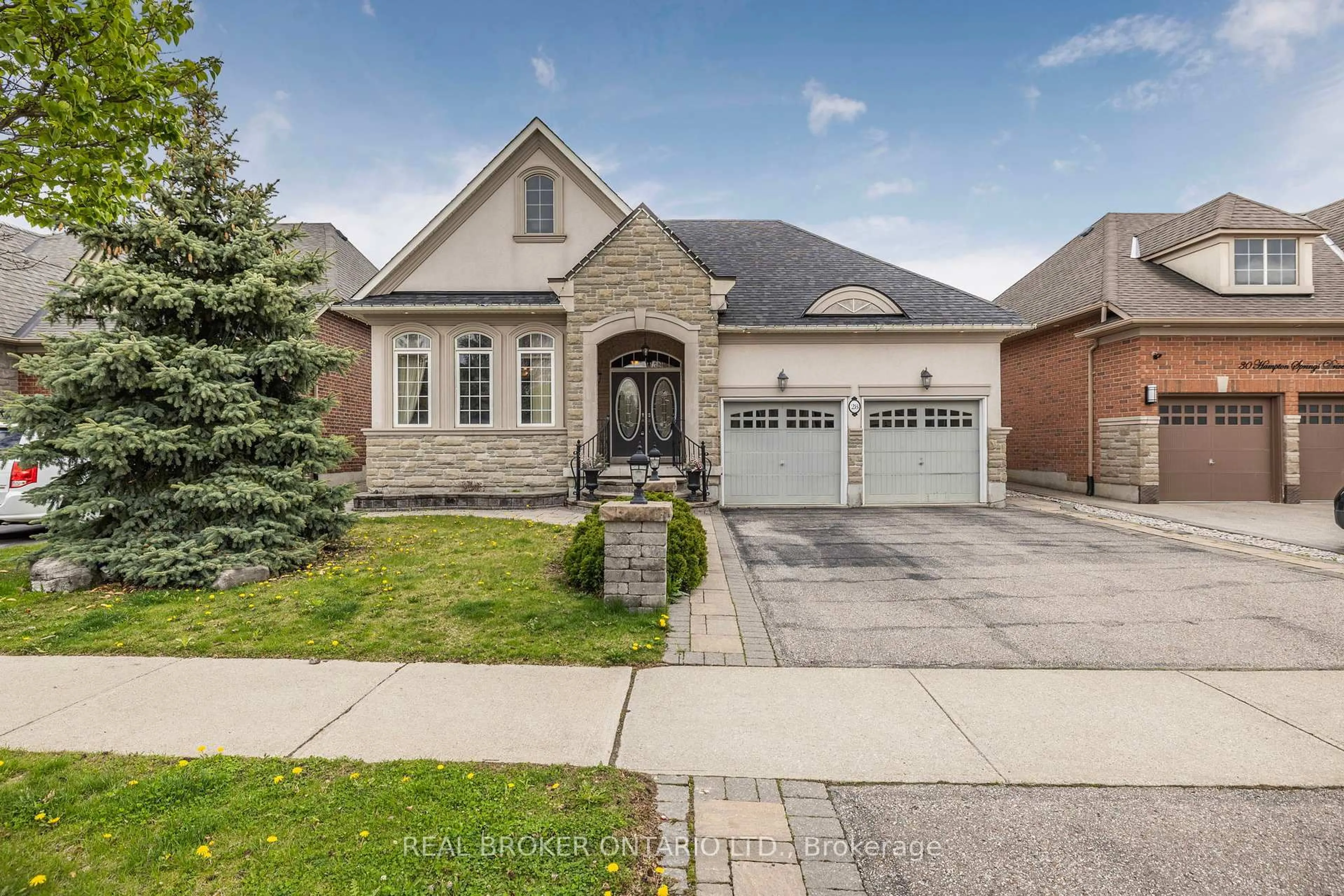 Home with brick exterior material, street for 28 Hampton Springs Dr, Brampton Ontario L6P 2W4