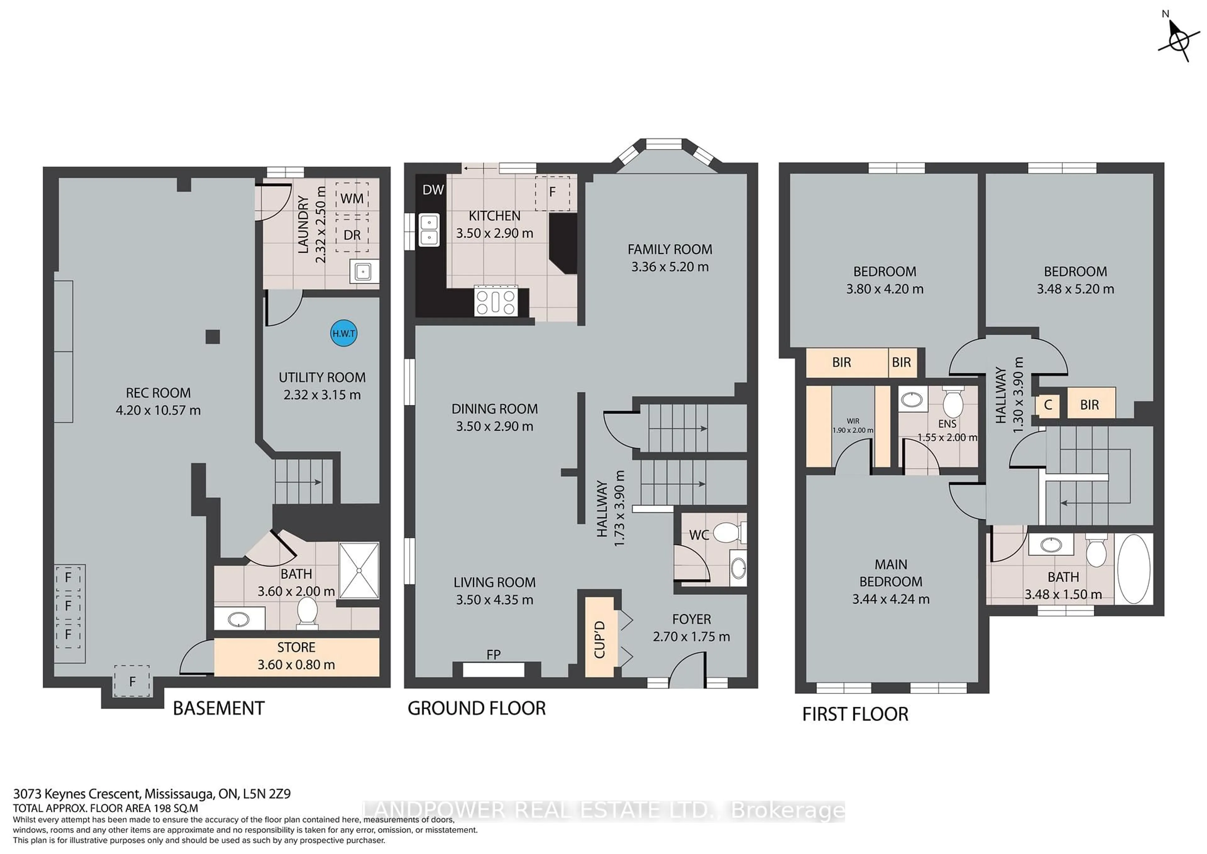 Floor plan for 3073 Keynes Cres, Mississauga Ontario L5N 2Z9