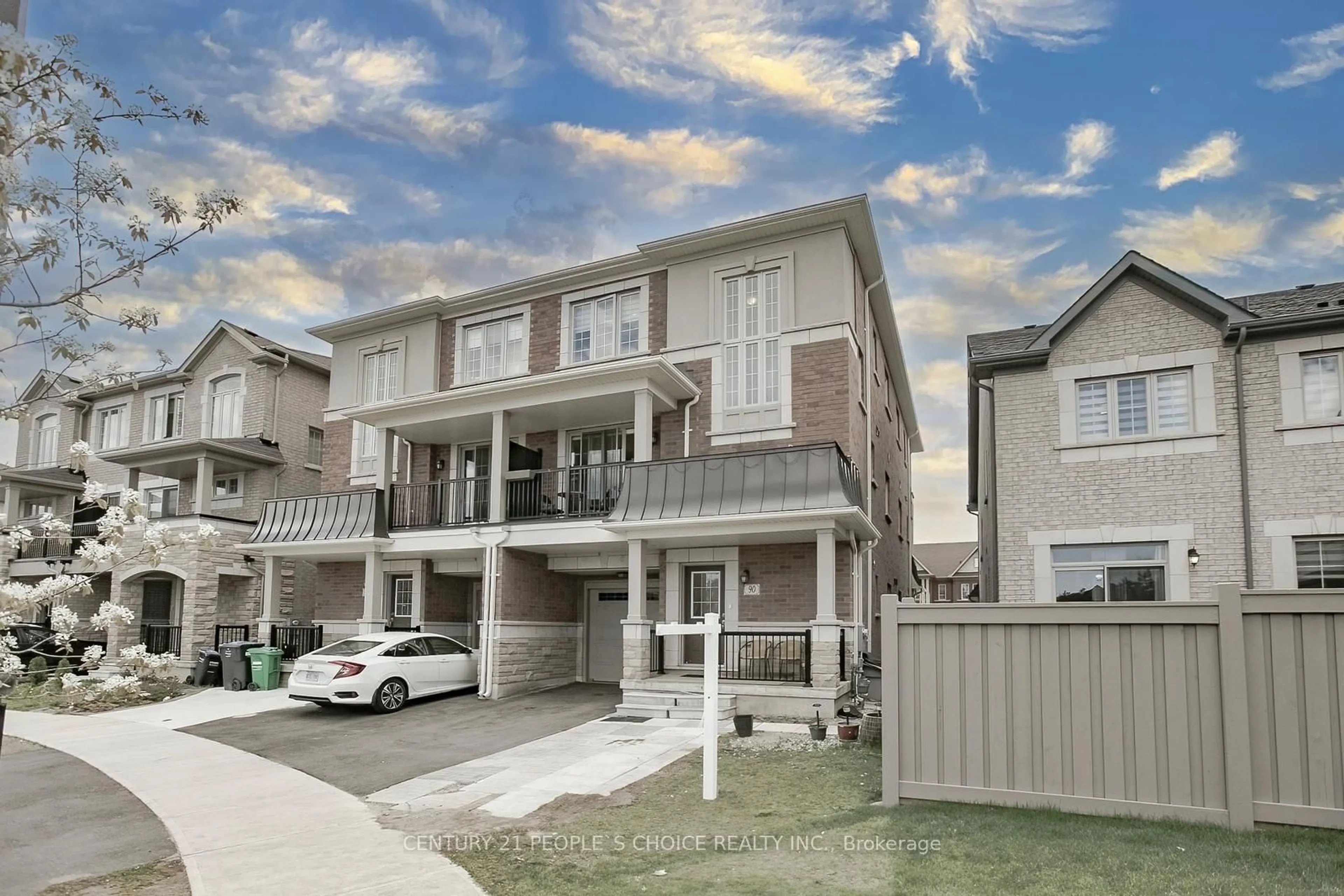 A pic from outside/outdoor area/front of a property/back of a property/a pic from drone, street for 90 Hashmi Pl, Brampton Ontario L6Y 6J9