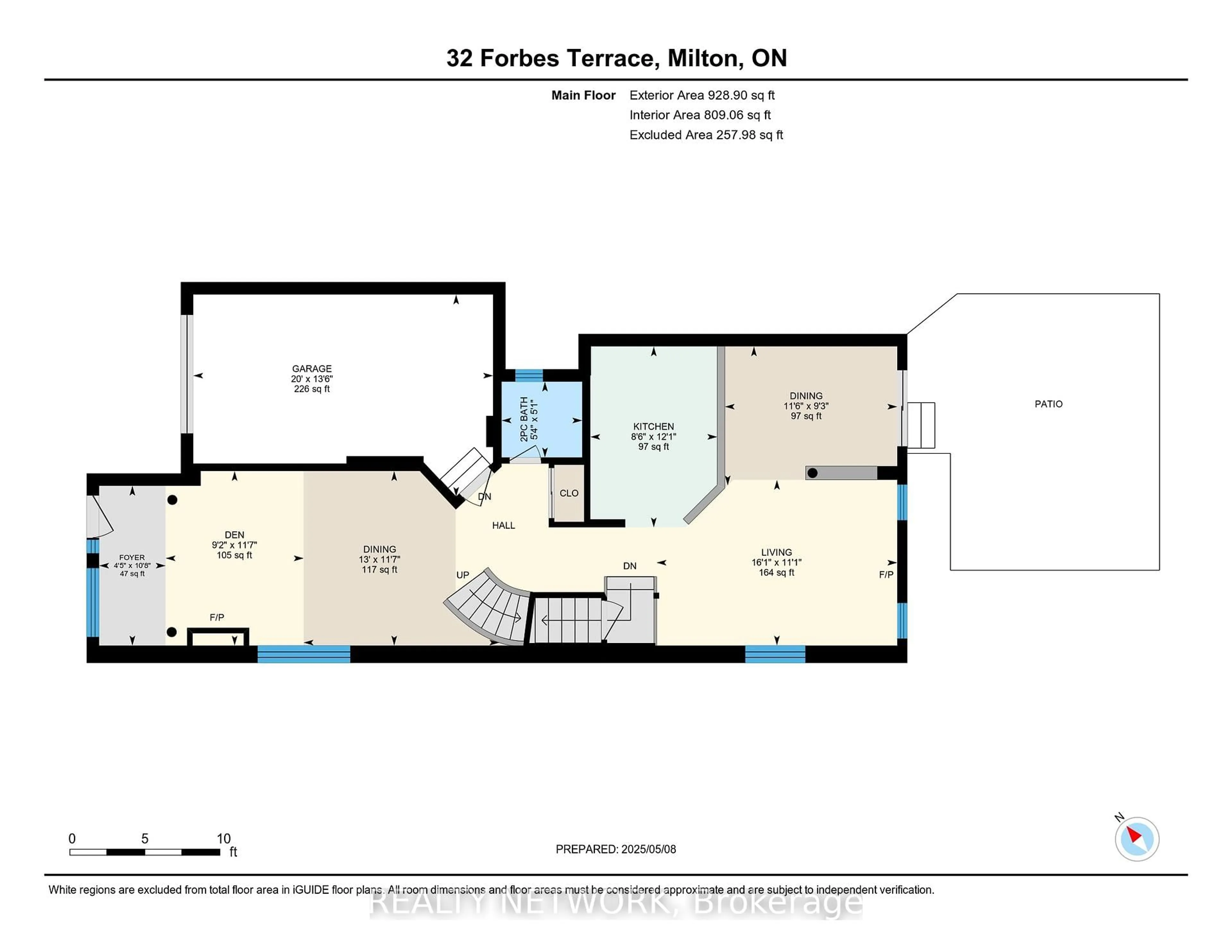 Floor plan for 32 Forbes Terr, Milton Ontario L9T 3X3