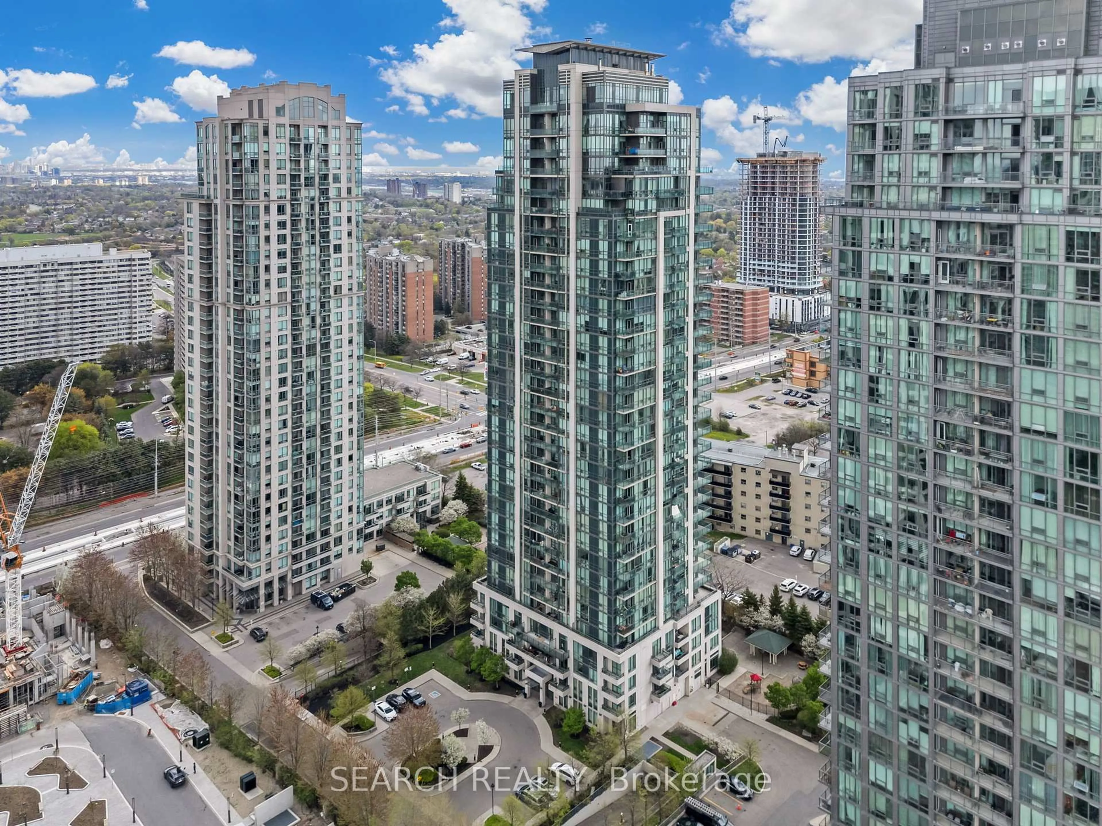 A pic from outside/outdoor area/front of a property/back of a property/a pic from drone, city buildings view from balcony for 3515 Kariya Dr #703, Mississauga Ontario L5B 0C1